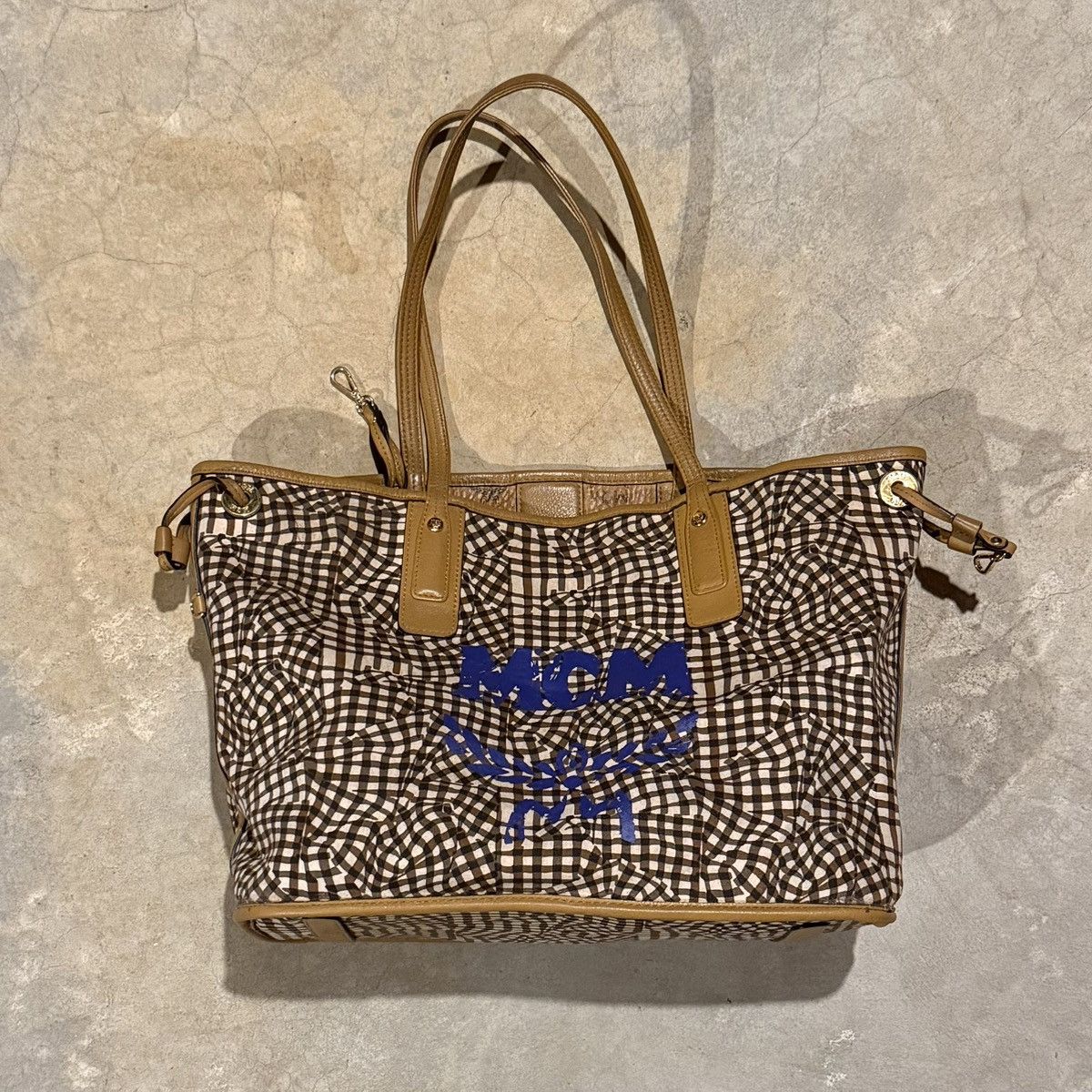 MCM MCM Visetos Liz Reversible Shopper Tote Cognac Medium Size ONE SIZE - 15 Thumbnail