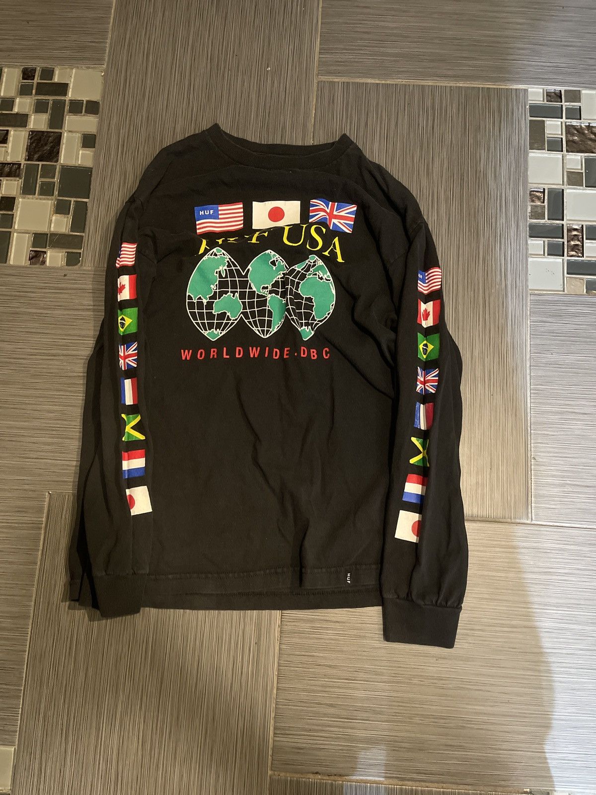 Huf Long Sleeve World Flags Size US M / EU 48-50 / 2 - 2 Thumbnail