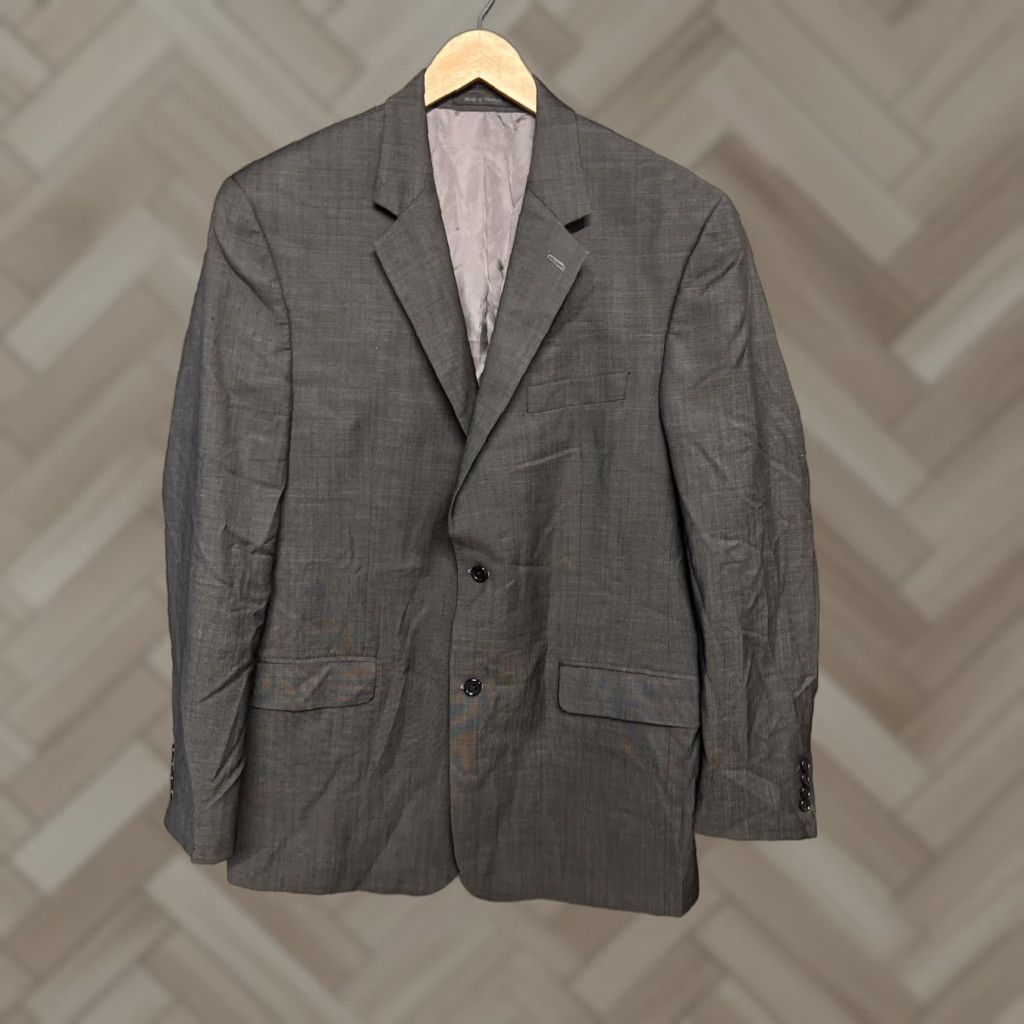 Michael Kors Mens KORS Michael Kors Blazer 42R Gray Houndstooth Wool Knit Casual 42R Blazer Mens Size 42R - 1 Thumbnail