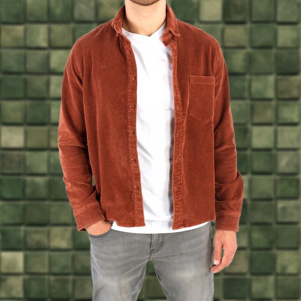 Rusty Mugsy AUBURNS Corduroy Button-Down Shirt Medium Rust Men's Size US M / EU 48-50 / 2 - 1 Thumbnail