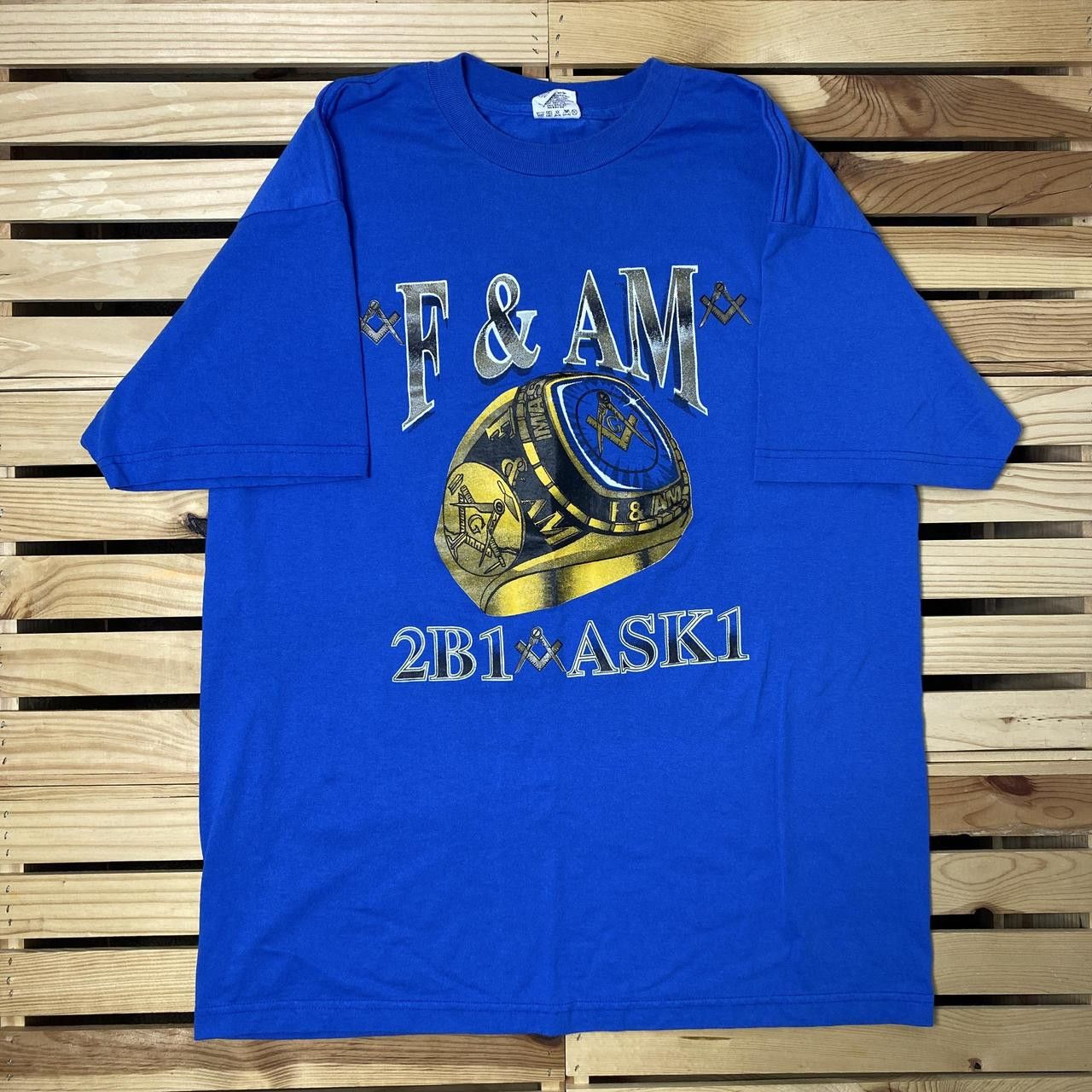 Other Vintage Free & Accepted Mason Blue Masonic Tee Size XL Size US XL / EU 56 / 4 - 1 Thumbnail
