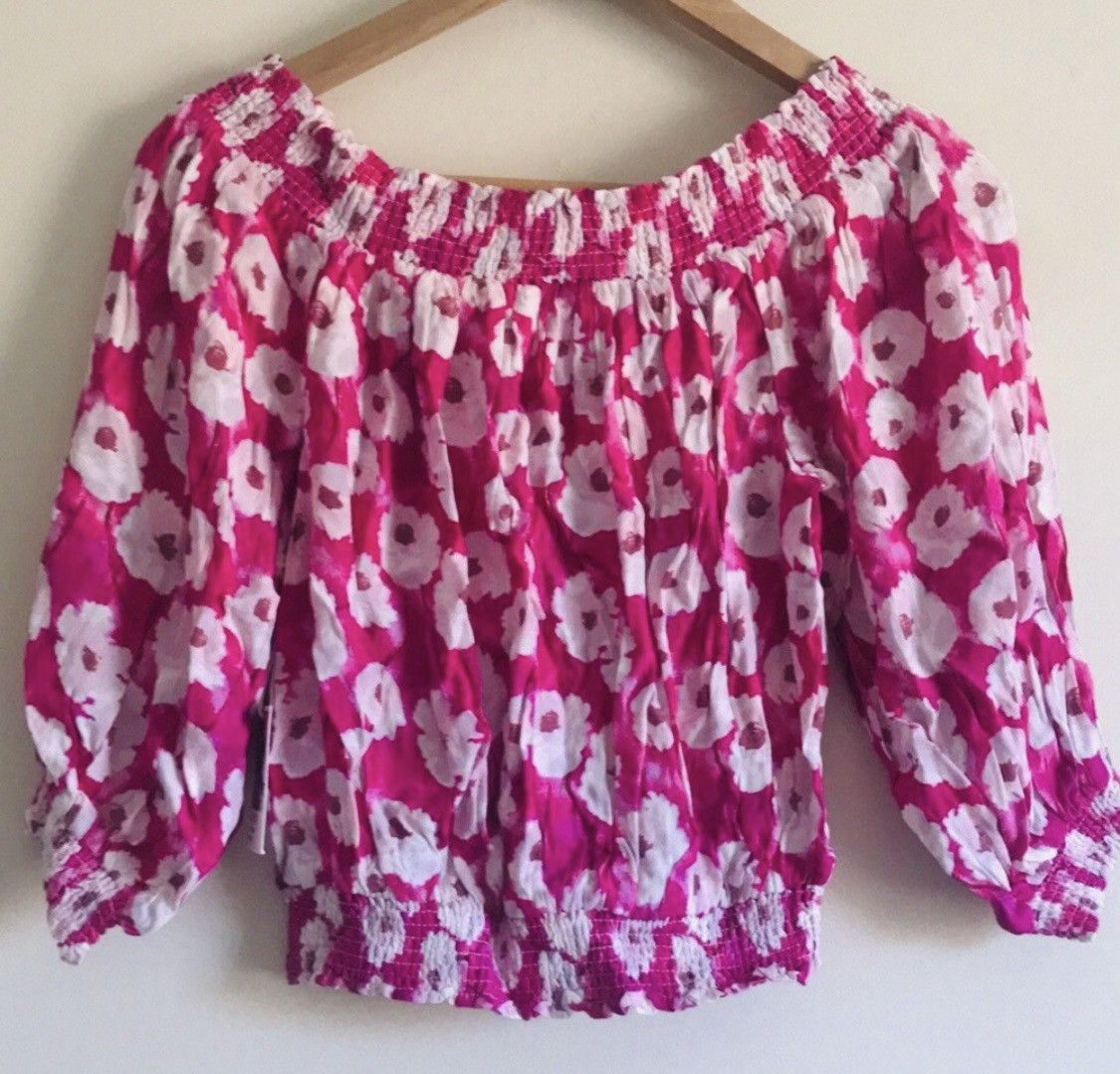Forever 21 VERSATILE FLORAL COLD SHOULDER CROP TOP BLOUSE Size S / US 4 / IT 40 - 2 Thumbnail