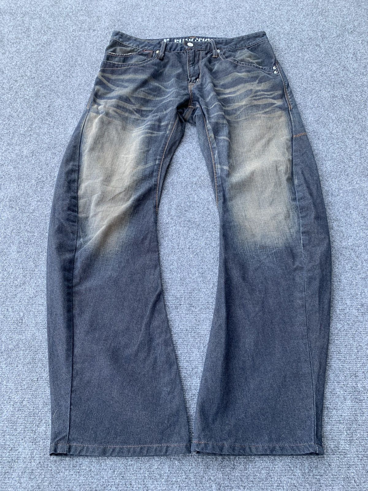 Edwin Edwin E-Function 3D Curved Leg Denim Jeans Archival Y2K Size US 33 - 1 Thumbnail