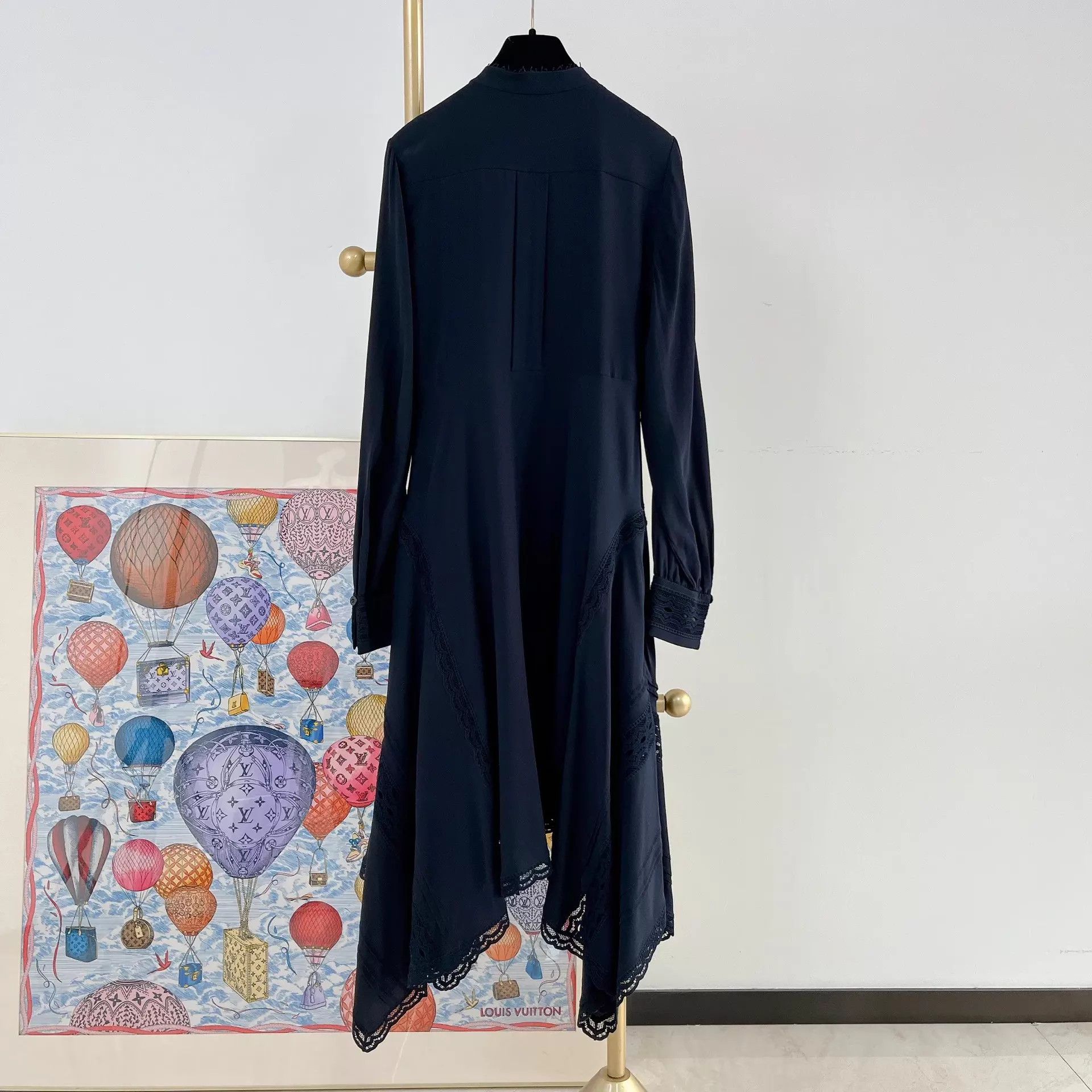 Chloe Chloe Women's Navy Silk Dress 34 Pre-Owned Size XXS / US 00 / IT 34 - 2 Thumbnail