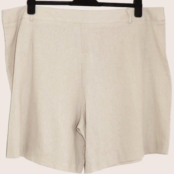 Vintage Bonmarché Shorts Size UK 24 Linen Content Women’s Stone New With Defect BNWT Shorts Casual Travel Party/Cocktail Womens Size 42" / US 20 - 1 Thumbnail