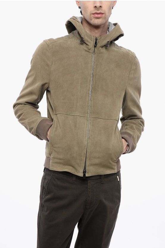 Corneliani ID Suede Jacket with Drawstringed Hood Grailed