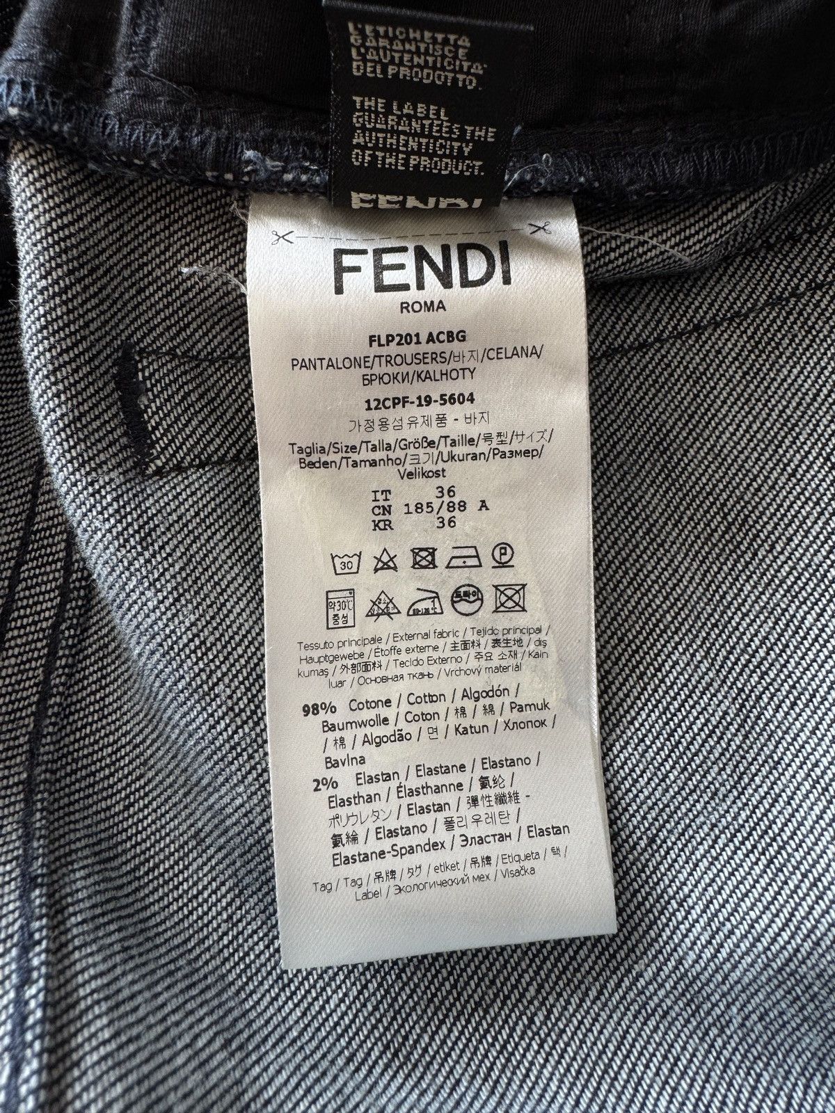 Fendi 🔥🔥 Fendi Effect Lasered FF Logo Jeans Size US 36 / EU 52 - 11 Thumbnail