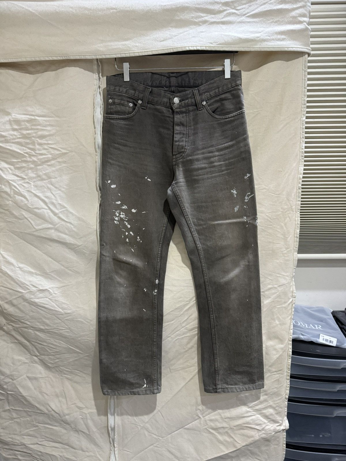 Helmut Lang Helmut Lang 1990s Charcoal Grey Painter Denim Classic 