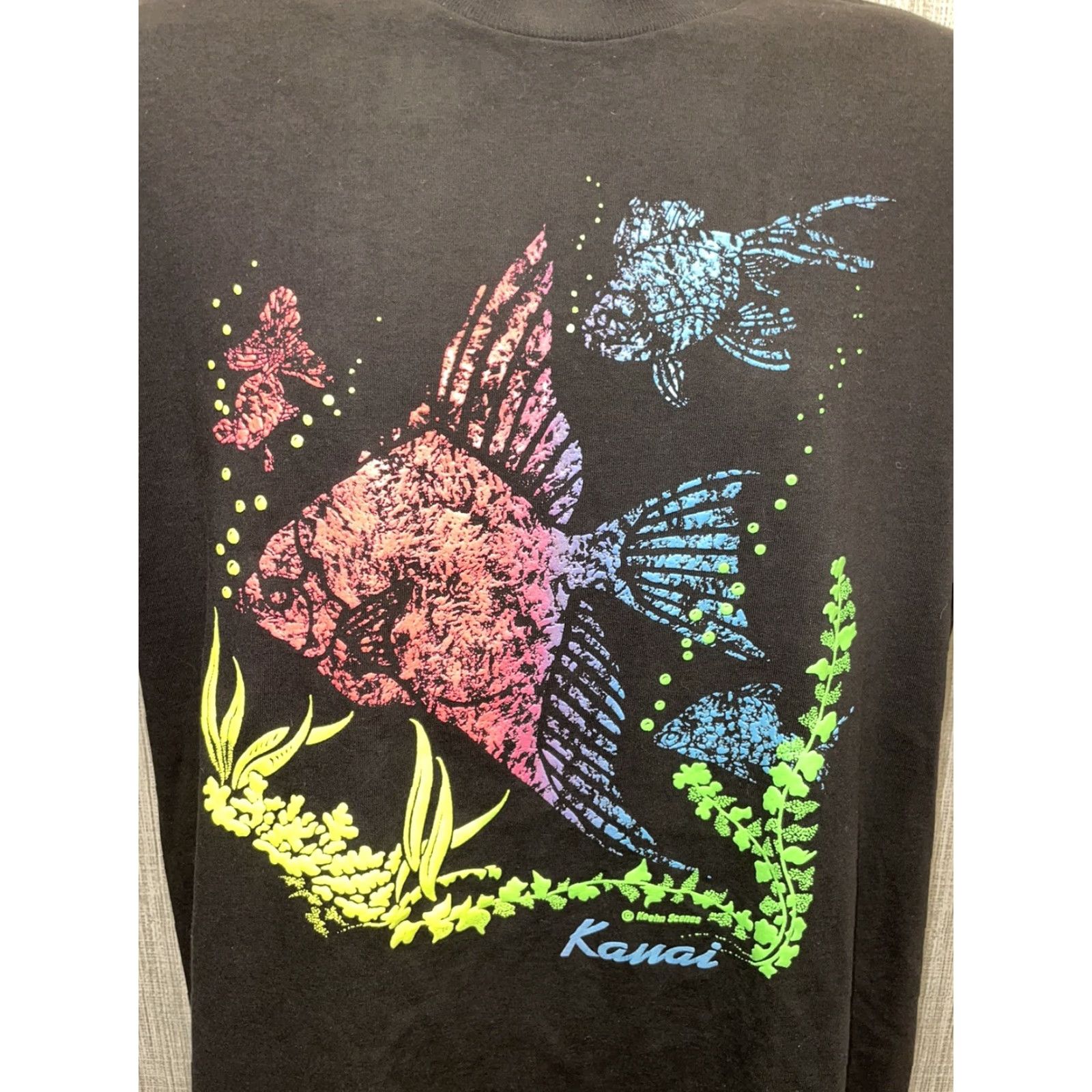 Vintage VINTAGE Kauai Hawaii Signal Mega-Tee Black Graphic T-Shirt Mens L USA Single Stitch Stitch USA Mens L Black Graphic Tee Size US L / EU 52-54 / 3 - 5 Thumbnail