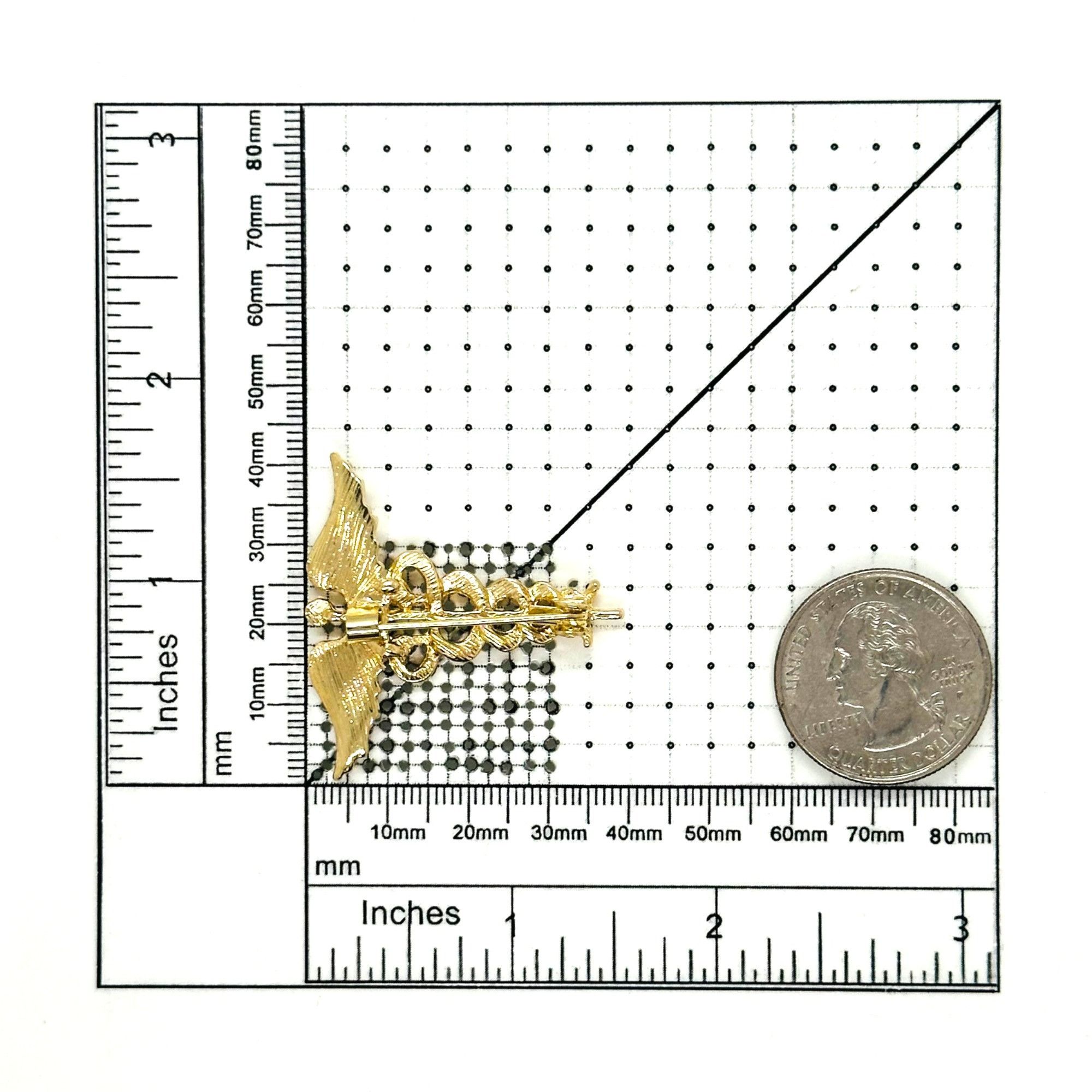 Other 🤩Pin Staff of Hermes Caduceus Medical Doctor Symbol of Medi Size ONE SIZE - 4 Thumbnail