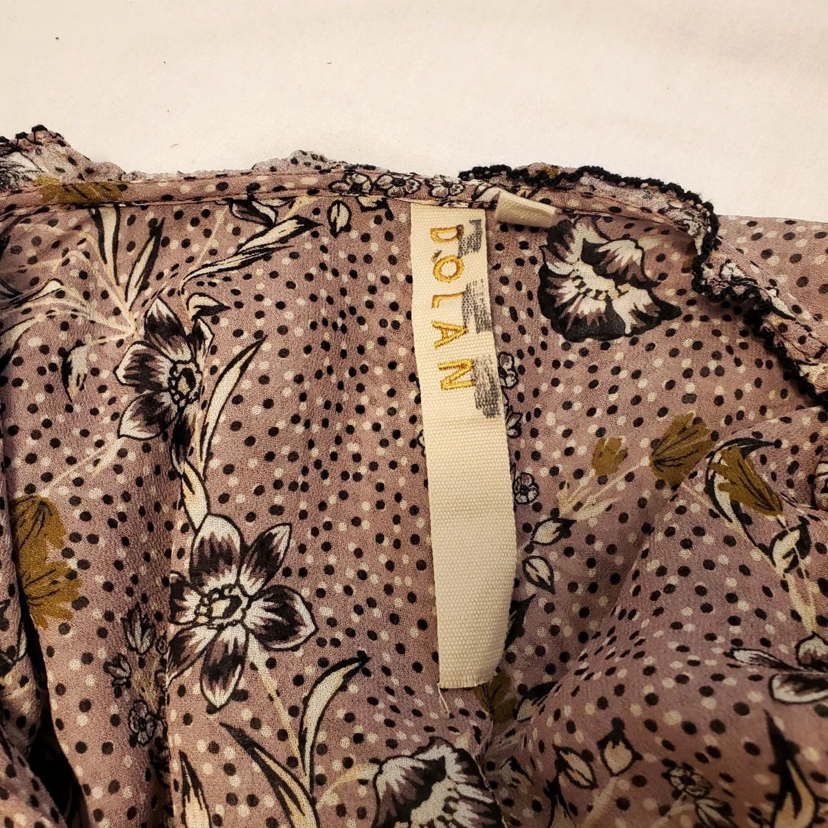 Anthropologie Dolan Anthropologie Maxi Dress Floral Tiered Ruffle Lace-Trim Beige Long Sleeve Boho L Large Womens Size L / US 10 / IT 46 - 7 Thumbnail