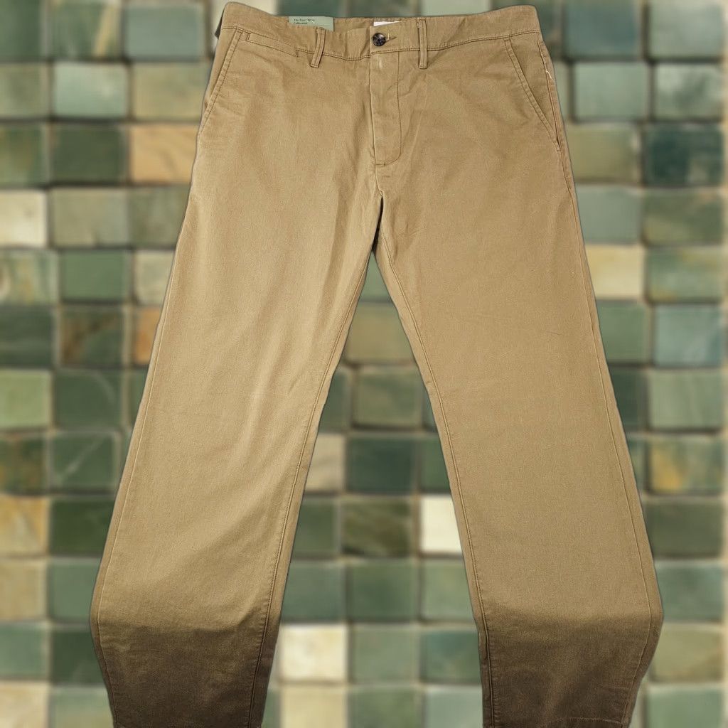Vintage Goodfellow & Co Chino Pants Mens 36x32 Khaki Slim Stretch Flat Front Pockets Zip Fly Button Closure The Every Wear Chino Casual Business Mens Size US 36 / EU 52 - 1 Thumbnail