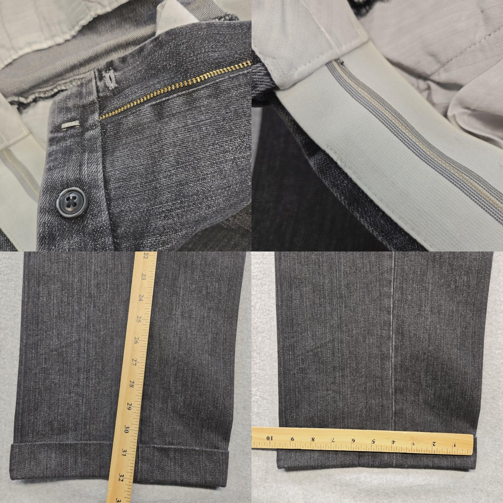 Berle Berle Pants 42x32 Gray Denim Pleated Cuffed Cotton Blend Classic Fit Mens Dress Pants Size US 42 / EU 58 - 8 Thumbnail