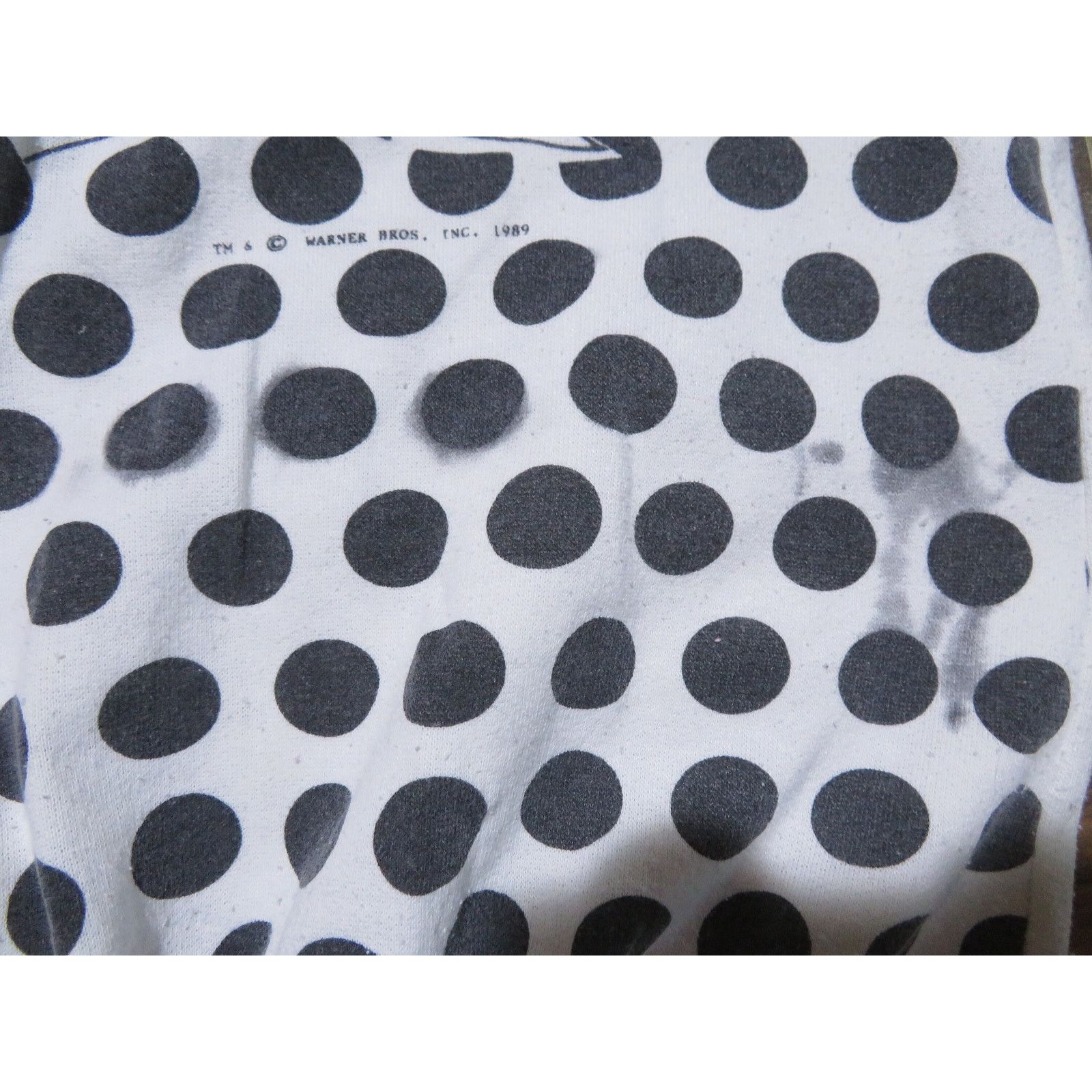 Warner Bros Sylvester The Cat Sweatshirt White Black Polka Dot Sz L 80s Size L / US 10 / IT 46 - 4 Thumbnail