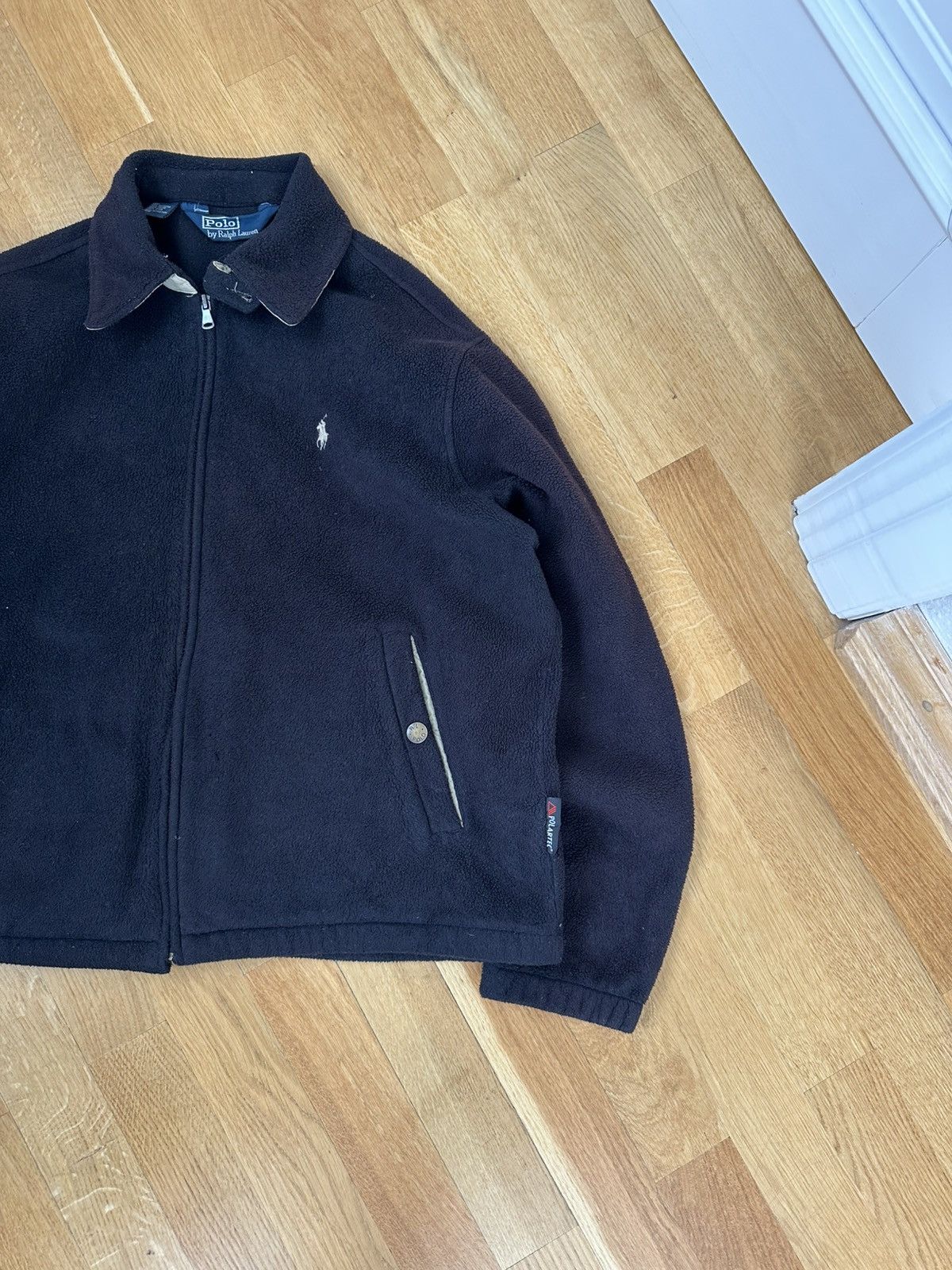 Polo Ralph Lauren Vintage Polo Ralph Lauren Zip Fleece Jacket Black Fir Logo Size US L / EU 52-54 / 3 - 4 Thumbnail