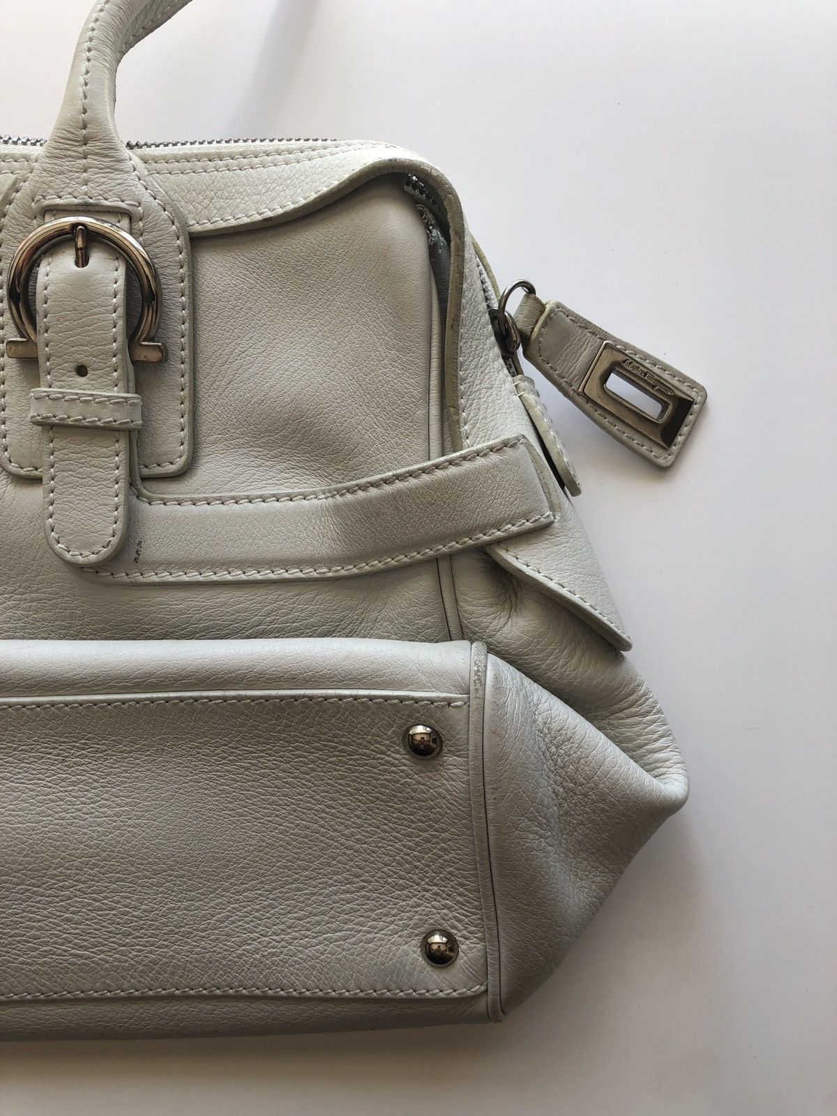 Salvatore Ferragamo SALVATORE FERRAGAMO WHITE LEATHER BOSTON SHOULDER BAG Size ONE SIZE - 5 Thumbnail