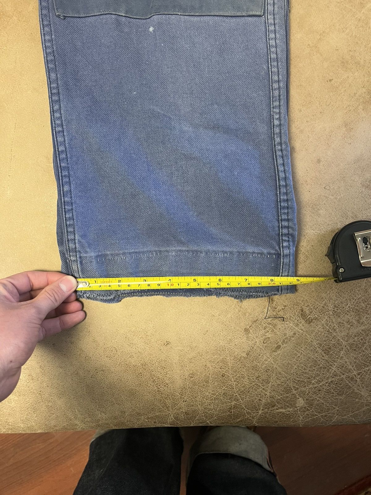Other Vintage 1950s Repaired French Moleskin Blue Chore Pants Size US 31 - 9 Thumbnail