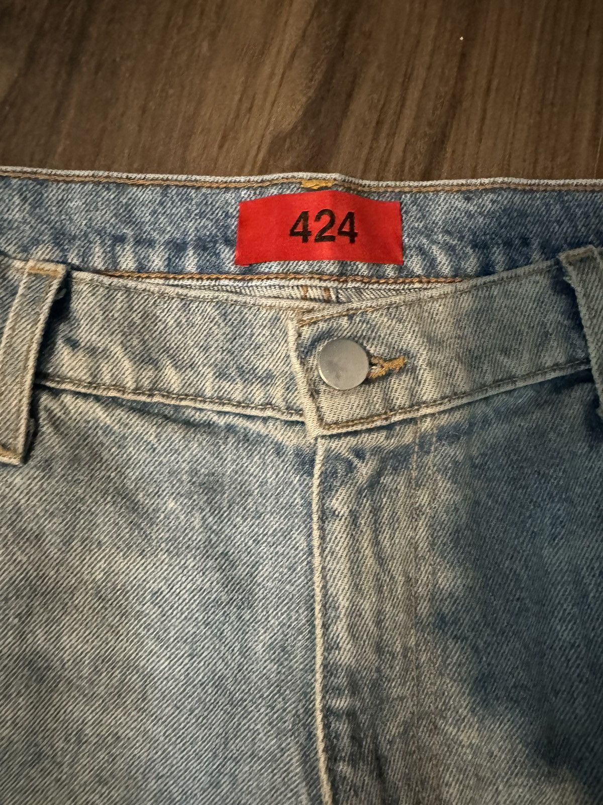 424 424 On Fairfax 2016 Distressed Jeans Denim Wash Men's 36x32 Size US 36 / EU 52 - 2 Thumbnail