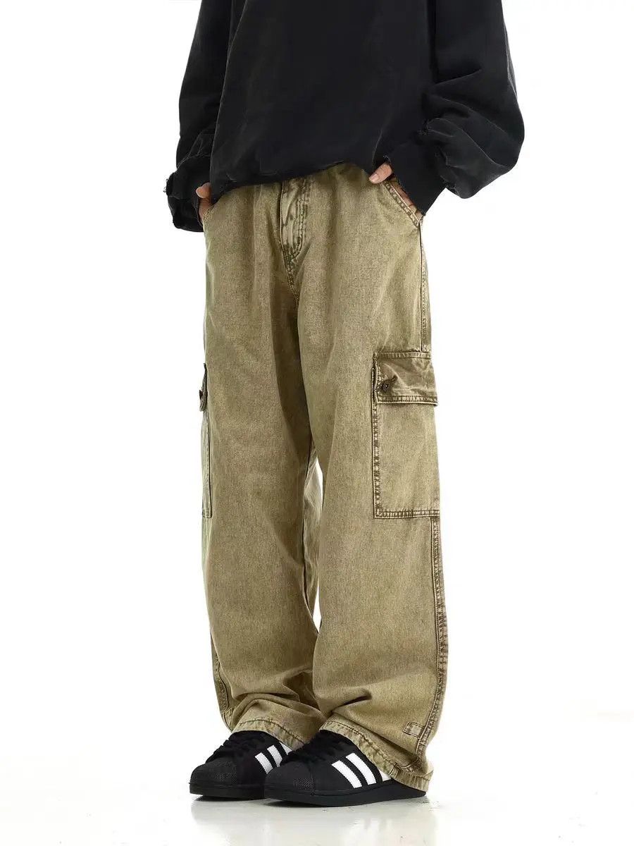 Vintage washed and distressed casual trousers