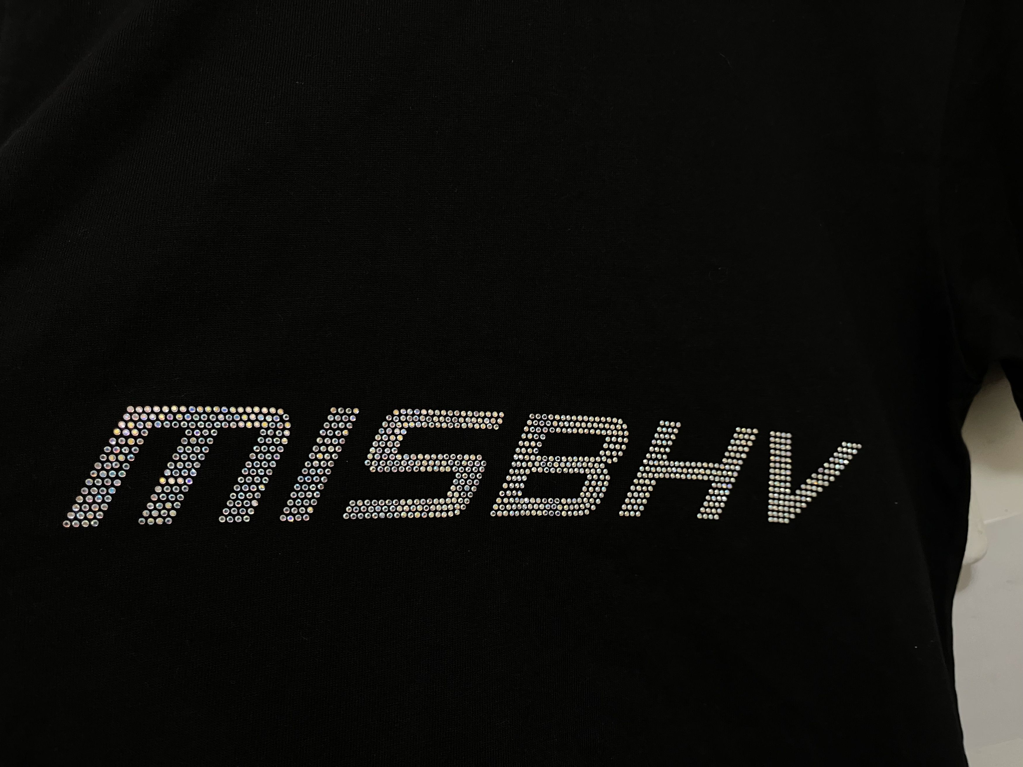 Misbhv MISBHV BLACK TEE BLING RHINESTONES SPELLOUT LOGO PRINT RARE Size US S / EU 44-46 / 1 - 4 Thumbnail