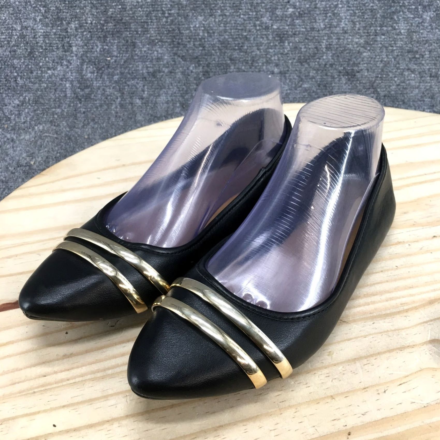 Vintage Arizona Jean Co. Shoes Womens 8.5 M Ballet Flats Black Pointed Toe Flat Casual Shoes Size 28" / US 6 / IT 42 - 3 Thumbnail