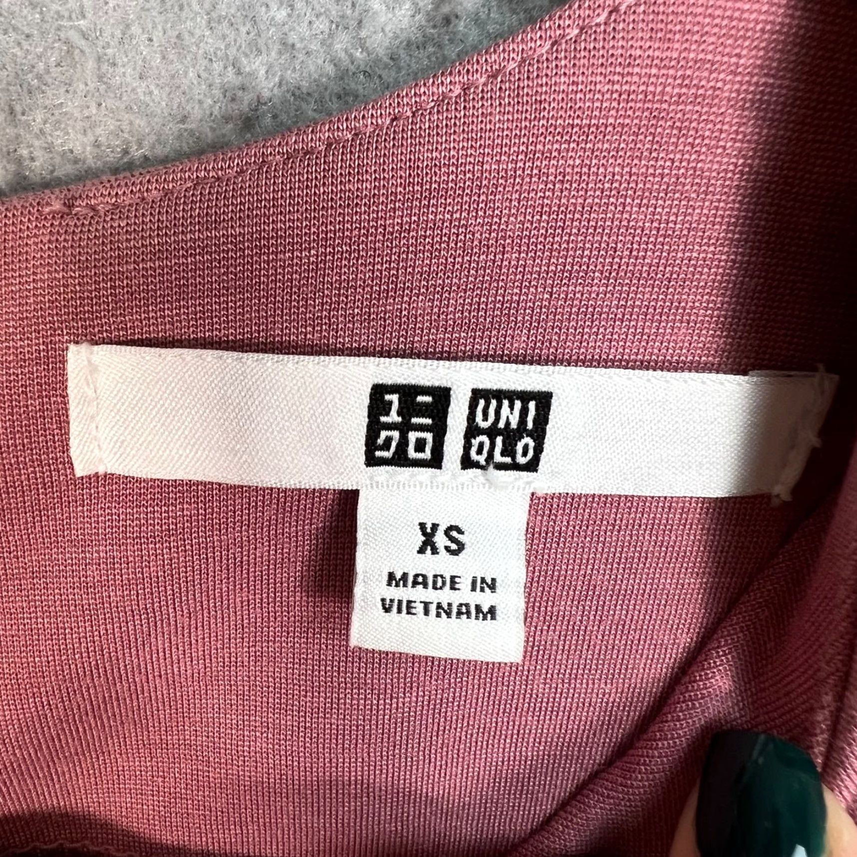 Uniqlo Uniqlo Womens XS Pink Long Sleeve Fit & Flare Dress Rayon Blend Dress Size XS / US 0-2 / IT 36-38 - 3 Thumbnail