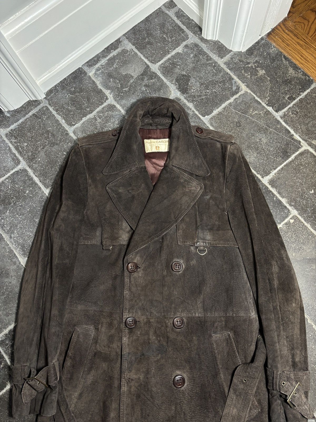 Pierre Cardin 1970s Pierre Cardin Vintage Leather Jacket Suede Trench Coat Size US S / EU 44-46 / 1 - 3 Thumbnail