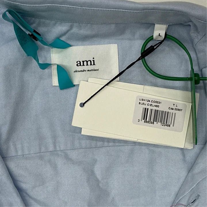 AMI AMIPARIS Spring Shirt with Heart Logo -2507 Size US L / EU 52-54 / 3 - 2 Thumbnail