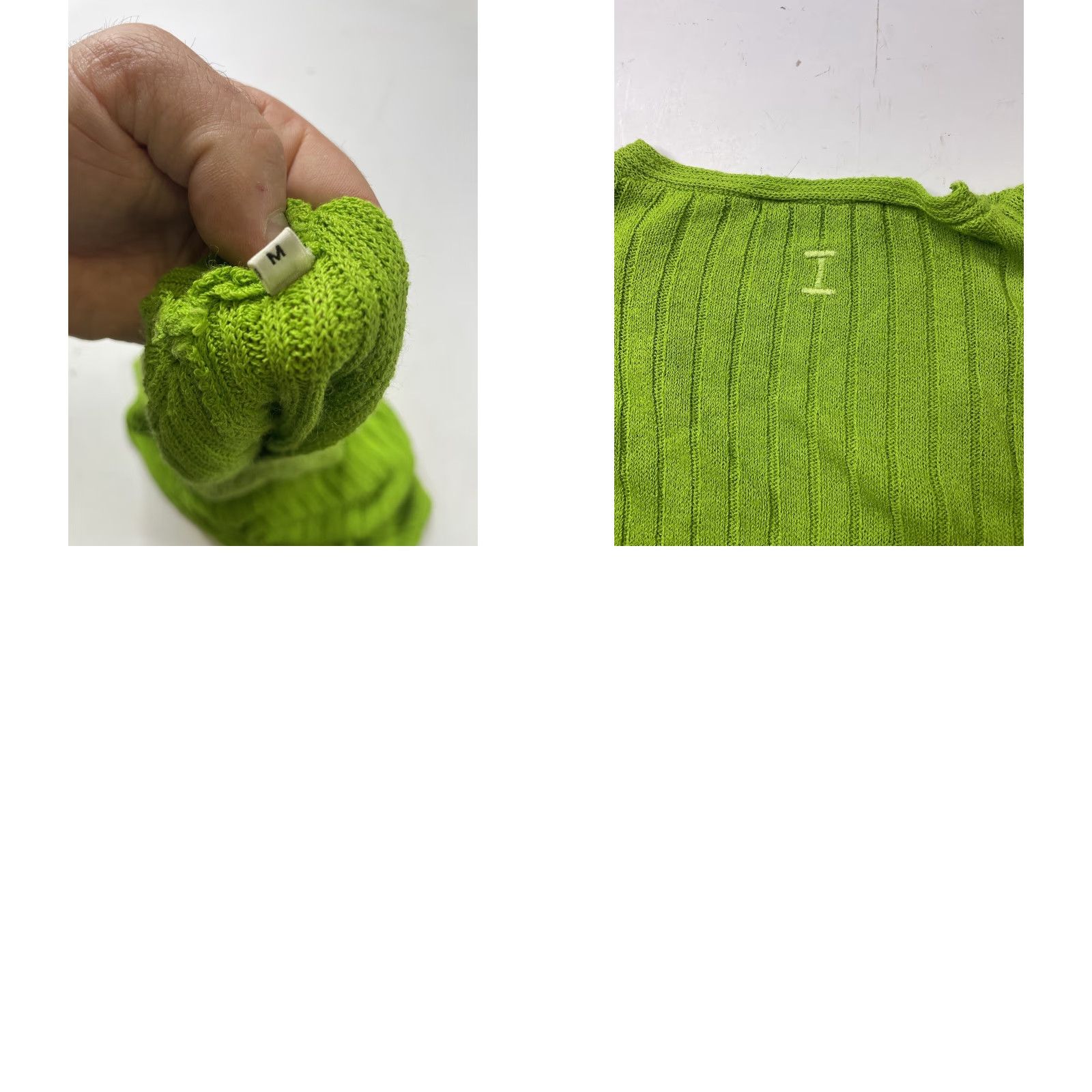 Vintage VINTAGE Iceberg Jumper Shirt Women Short Sleeve Green Striped V-Neck Size 44 90s 00s Womens Size M / US 6-8 / IT 42-44 - 8 Thumbnail