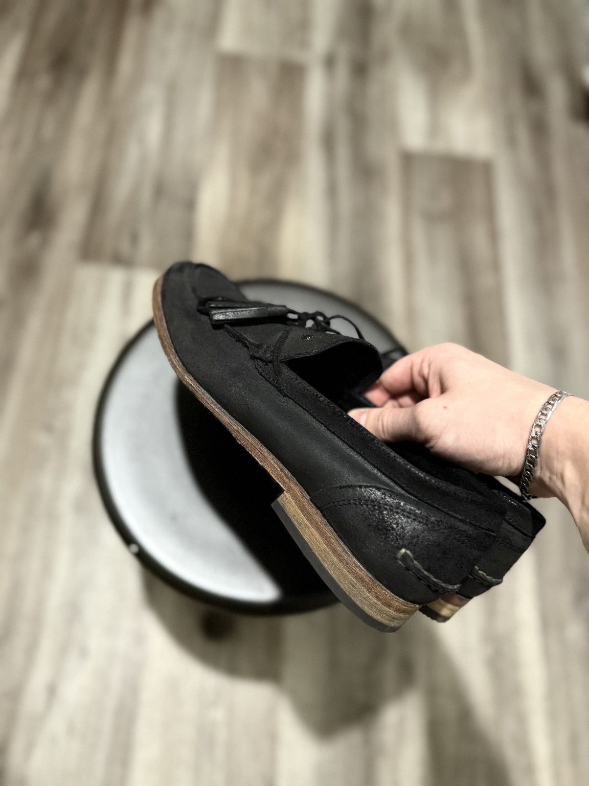 Diesel DIESEL RARE MEN’S BLACK LEATHER LOAFERS SLIP ON SHOES Size42 Size US 9.5 / EU 42-43 - 9 Thumbnail