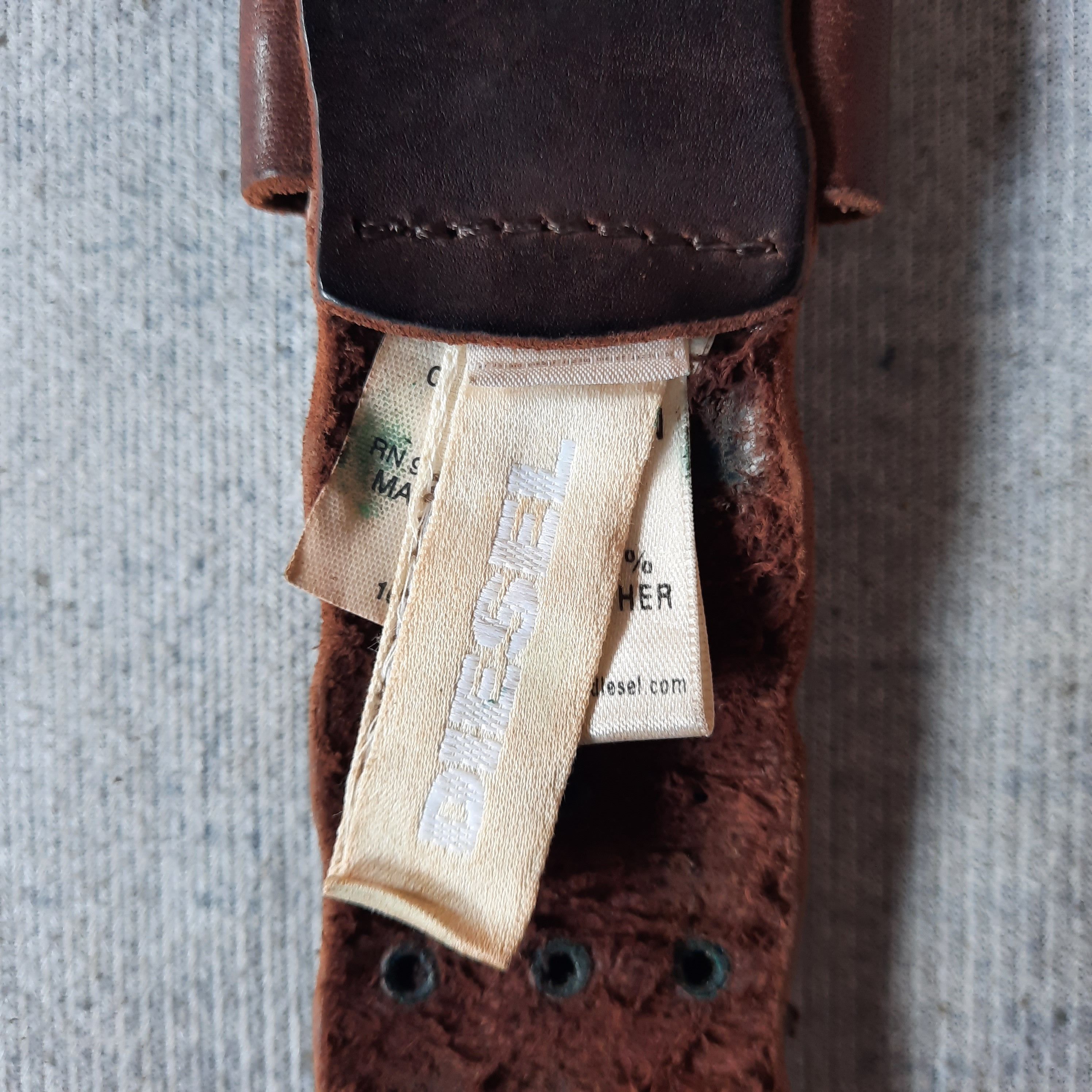 PPFM ⚙️ Vintage diesel solid brass stud punk leather belt Size ONE SIZE - 6 Thumbnail