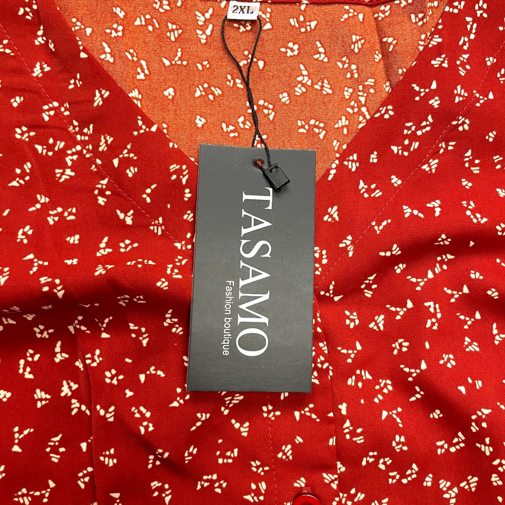 Vintage VINTAGE Tasamo Blouse Top Womens 2XL Orange Floral Button Up Long Sleeve Shirt New NWT Size XXL / US 16-18 / IT 52-54 - 5 Thumbnail