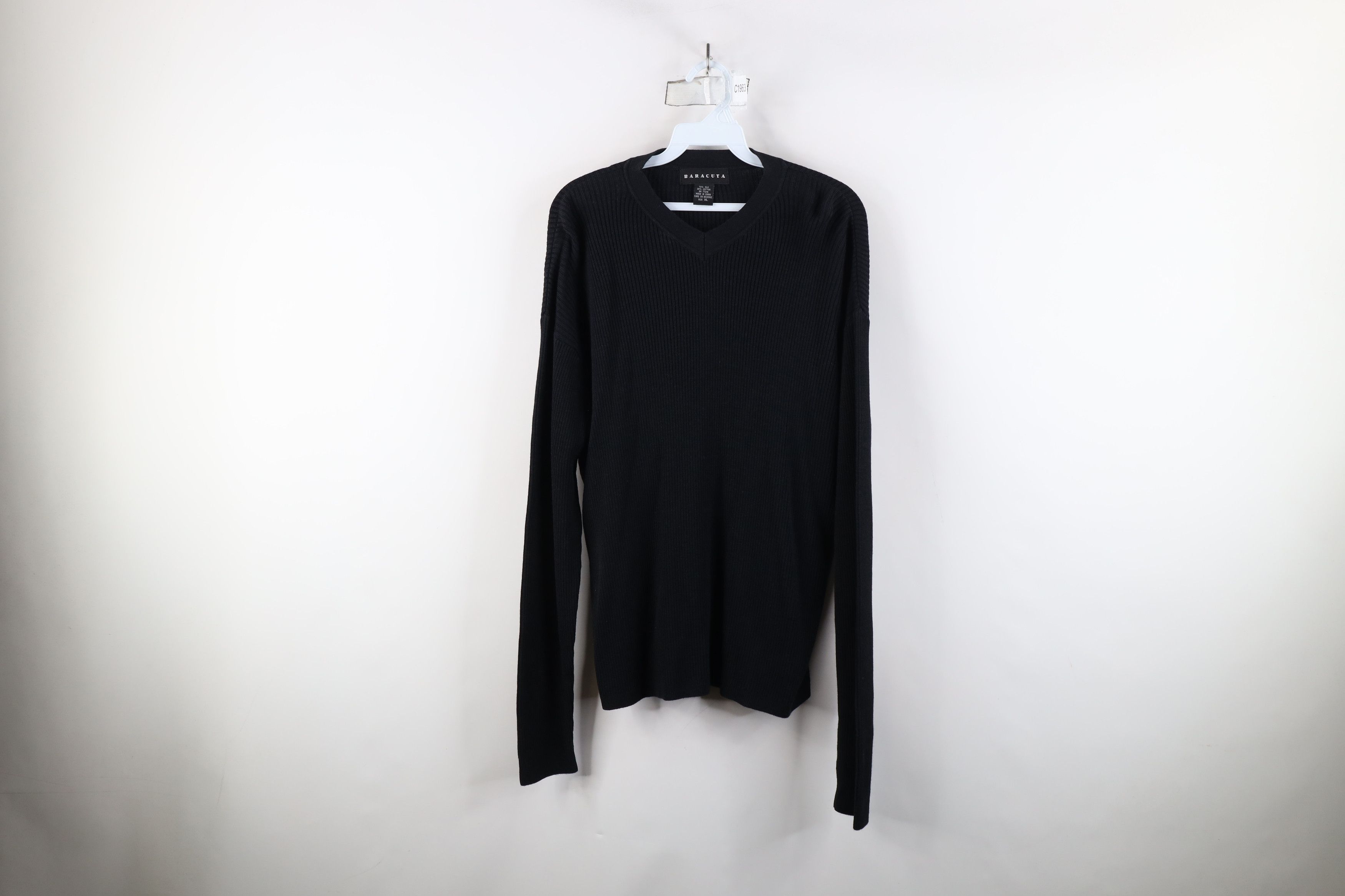 Vintage Vintage 90s Streetwear Silk Blend Ribbed Knit Sweater Size US XL / EU 56 / 4 - 1 Thumbnail
