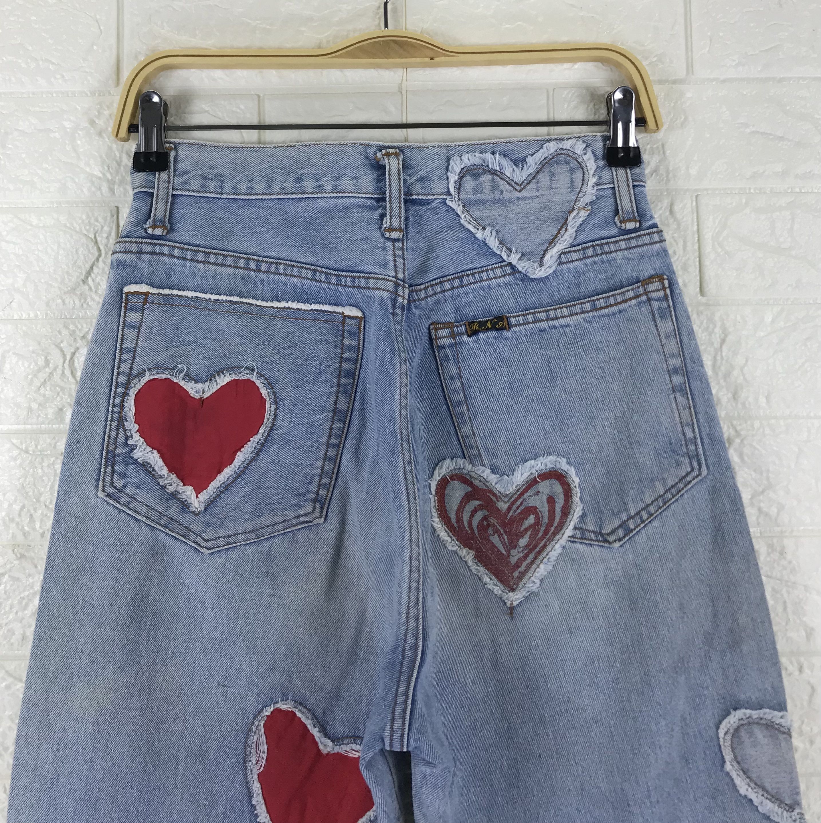 Japanese Brand RNA Inc Love Patched Jeans Size 27" / US 4 / IT 40 - 6 Thumbnail