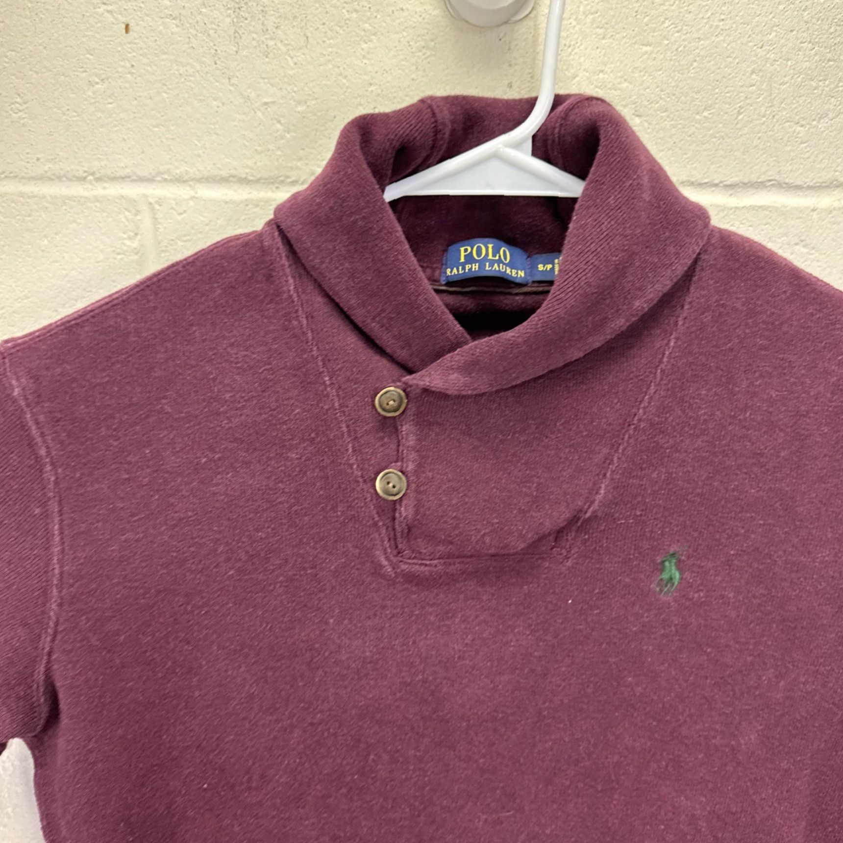 Polo Ralph Lauren Polo Ralph Lauren Sweater Mens Small Maroon Asymmetric Shawl Collar Long Sleeve Size US S / EU 44-46 / 1 - 3 Thumbnail