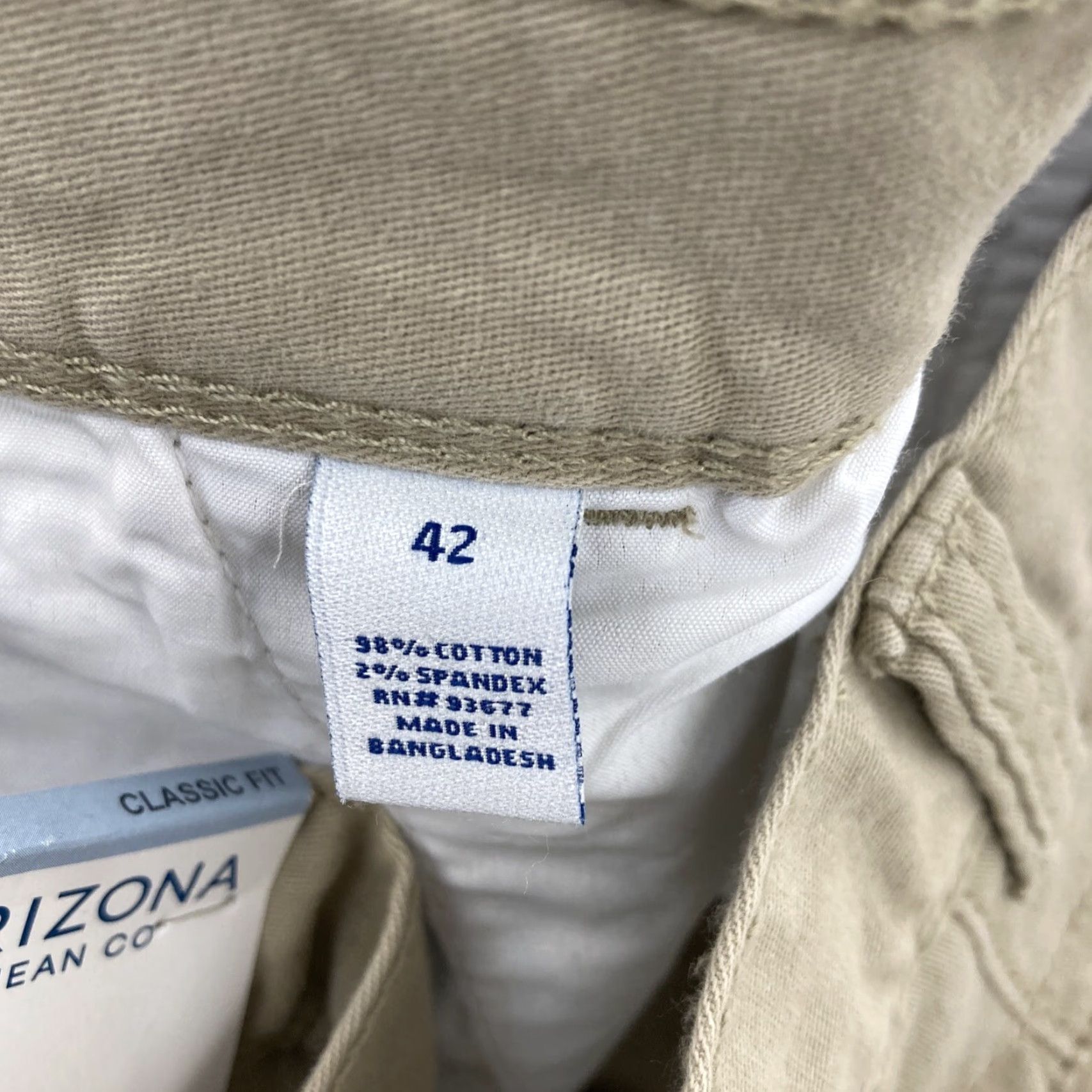 Vintage AriZona Chino Shorts Men's 42 Pockets Hampton Khaki Beige NWT Size US 42 / EU 58 - 7 Thumbnail