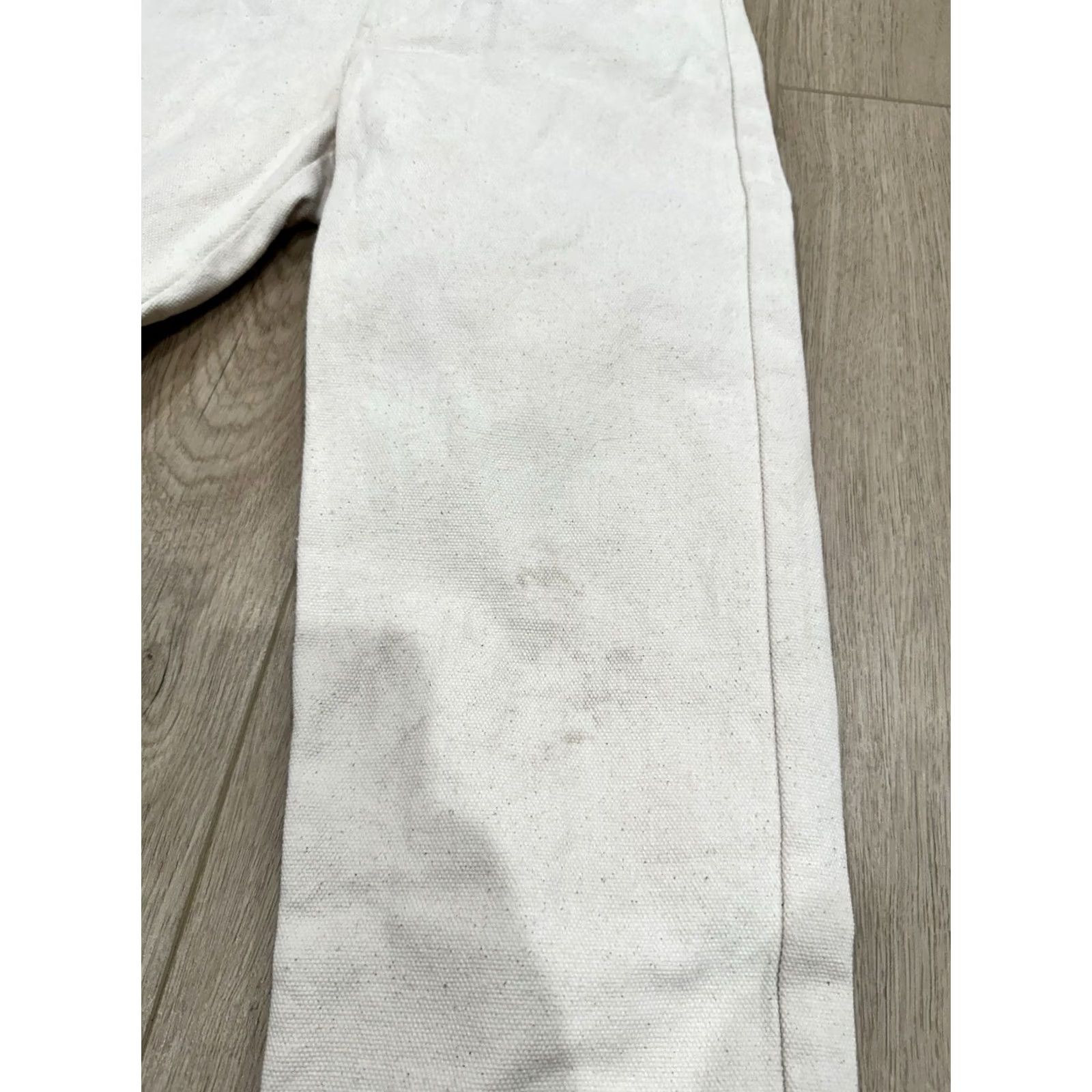 Ulla Johnson Diamond Leah Birds Eye Weave Trouser Chino Pants Women Ivory Cotton Canvas Size 6 Pockets USA Regular Straight Vintage: No Size 28" / US 6 / IT 42 - 4 Thumbnail
