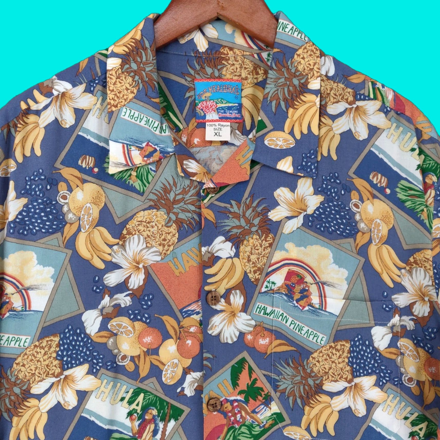 Reyn Spooner VINTAGE Reyn Spooner Hawaiian Shirt Mens XL Joe Kealuha Floral Pineapple Button Aloha Size US XL / EU 56 / 4 - 1 Thumbnail