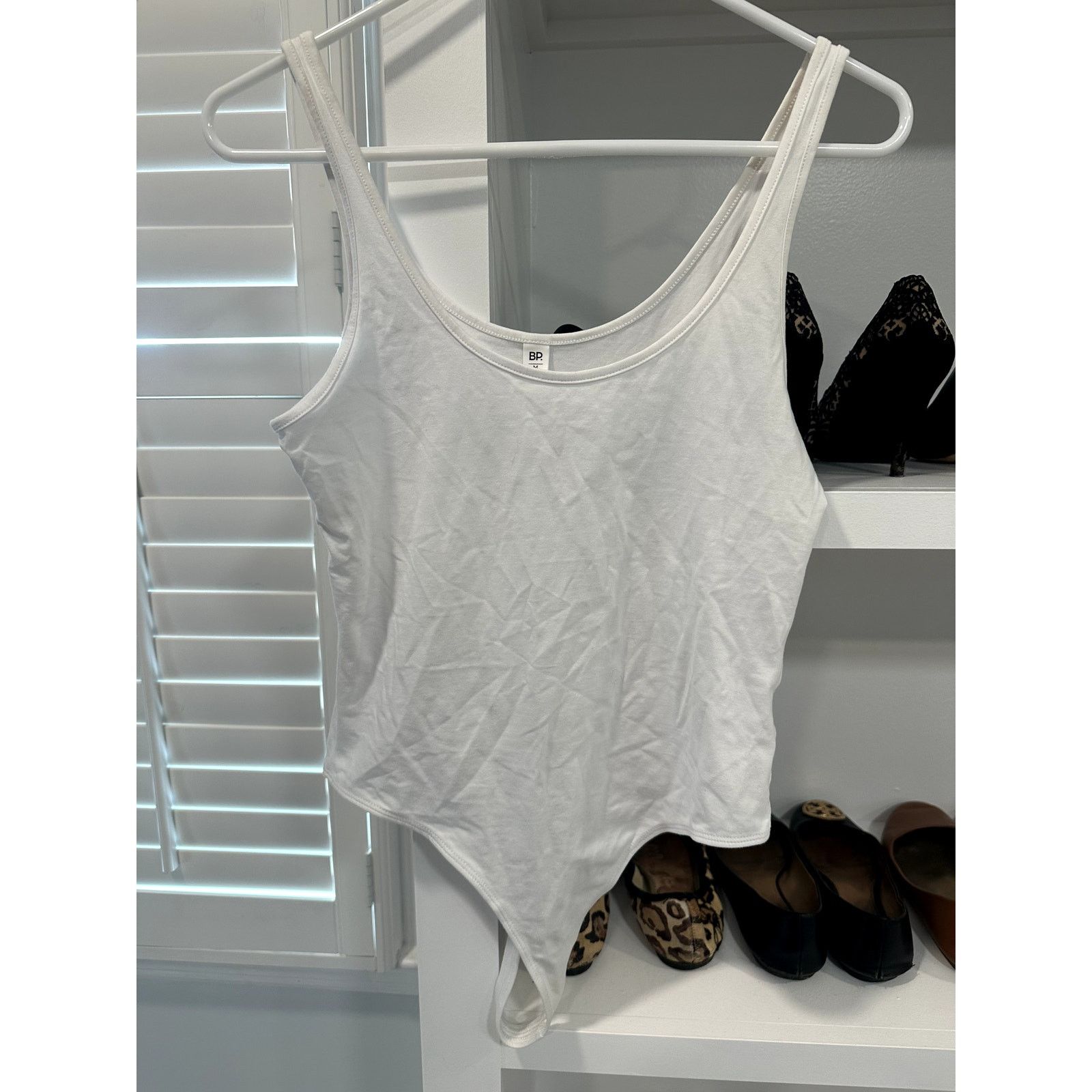 BP. Bp Women's White Scoop Neck Sleeveless Thong Bodysuit M NWT Size M / US 6-8 / IT 42-44 - 1 Thumbnail