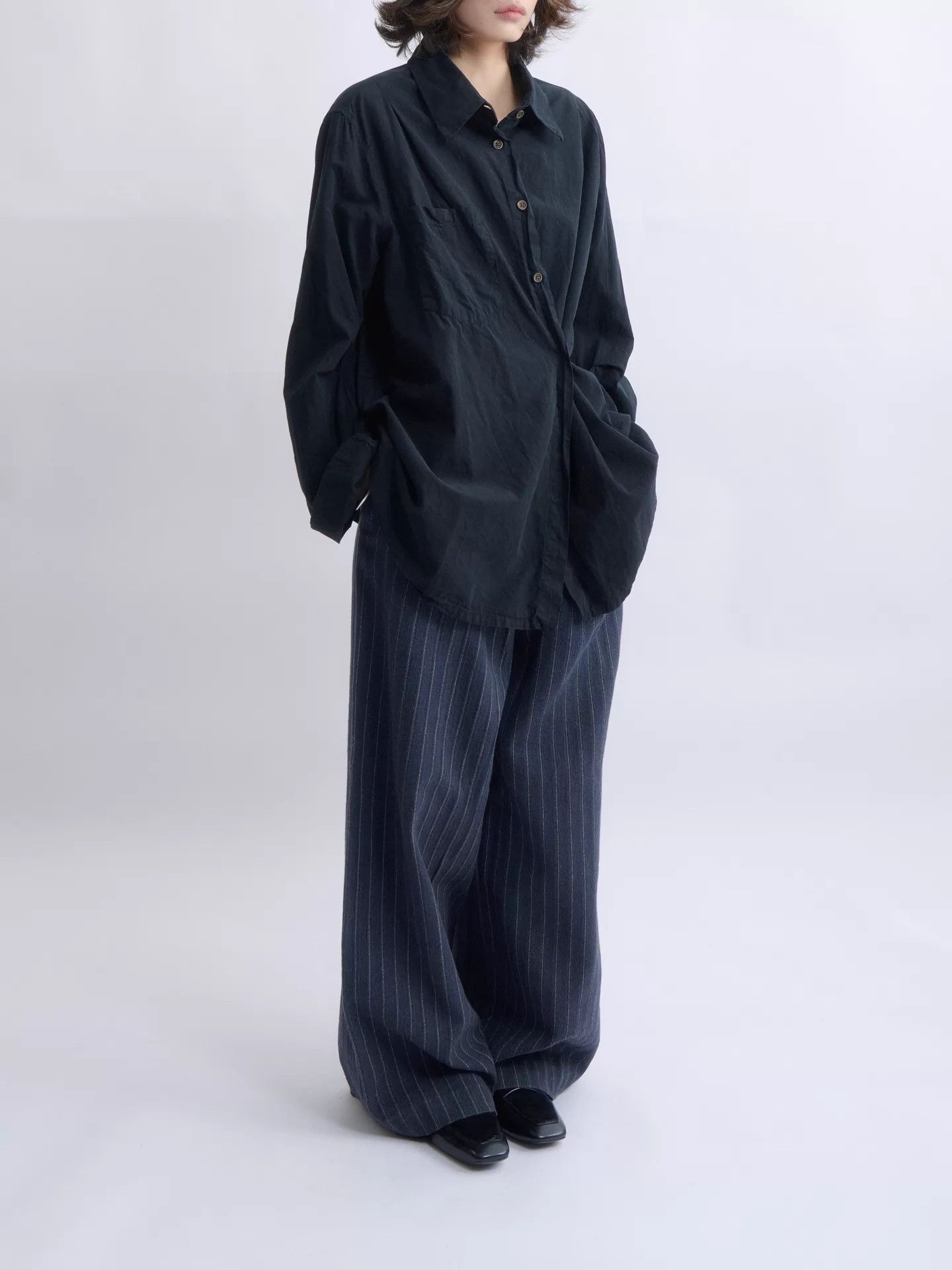 Our Legacy OUR LEGACY Machine Shirt Oversized Black Overlap Collar Size S / US 4 / IT 40 - 6 Thumbnail