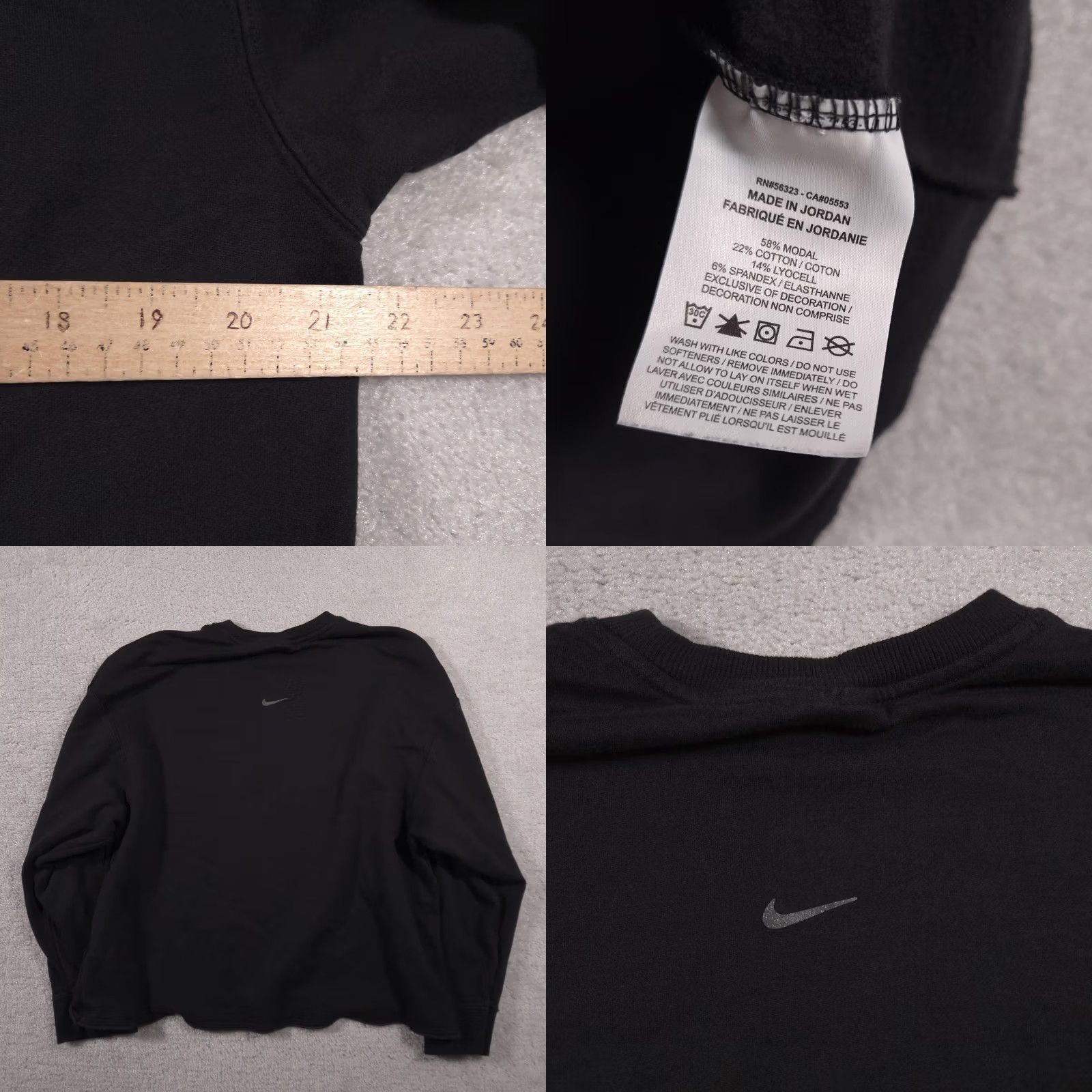 Nike Nike Yoga Sweater Womens Medium Black Long Sleeve Pullover Crewneck Athletic Top Size M / US 6-8 / IT 42-44 - 8 Thumbnail