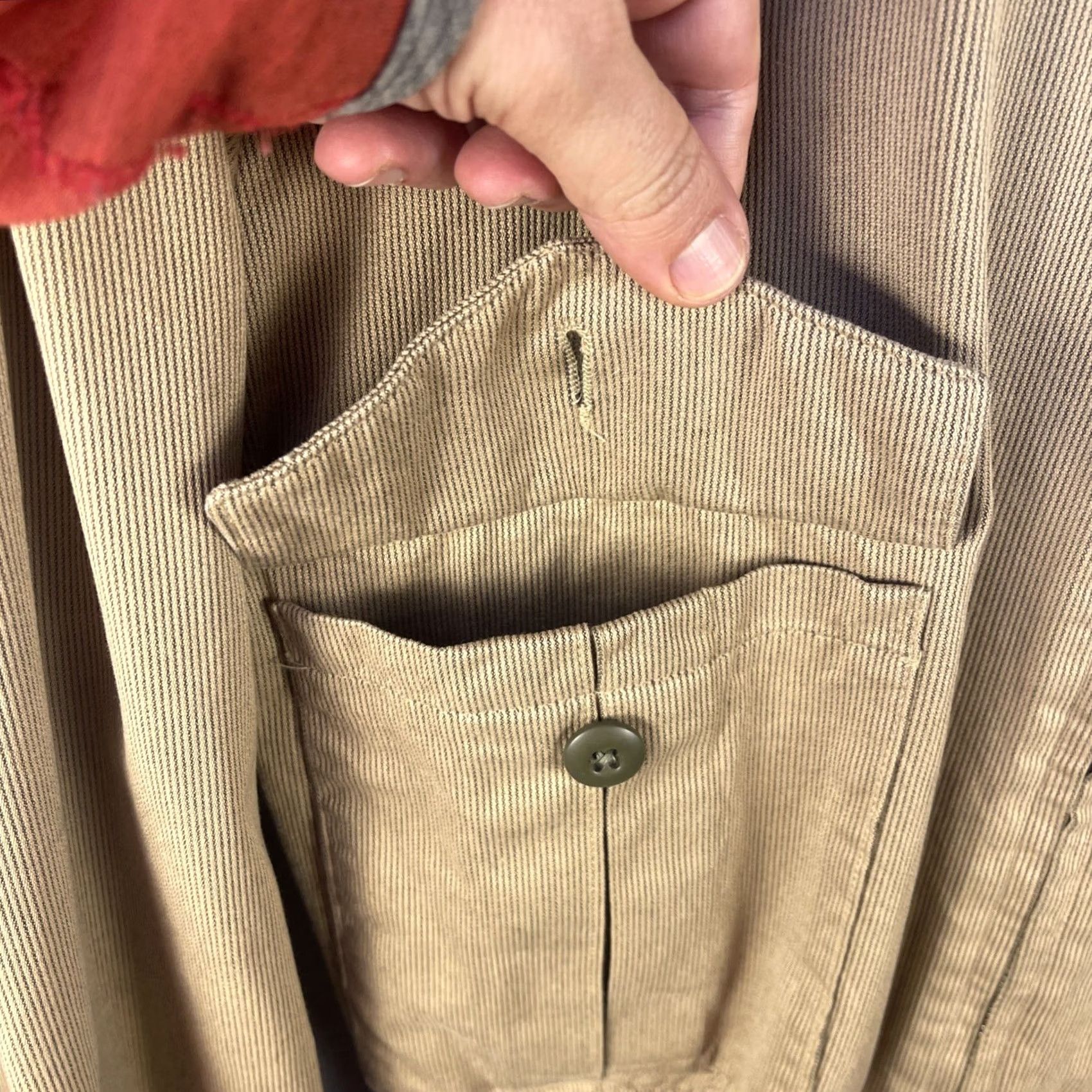 Vintage Willis & Geiger Jacket Mens 44 Beige Navy Summer Flying Tan Corduroy USA Size US S / EU 44-46 / 1 - 4 Thumbnail