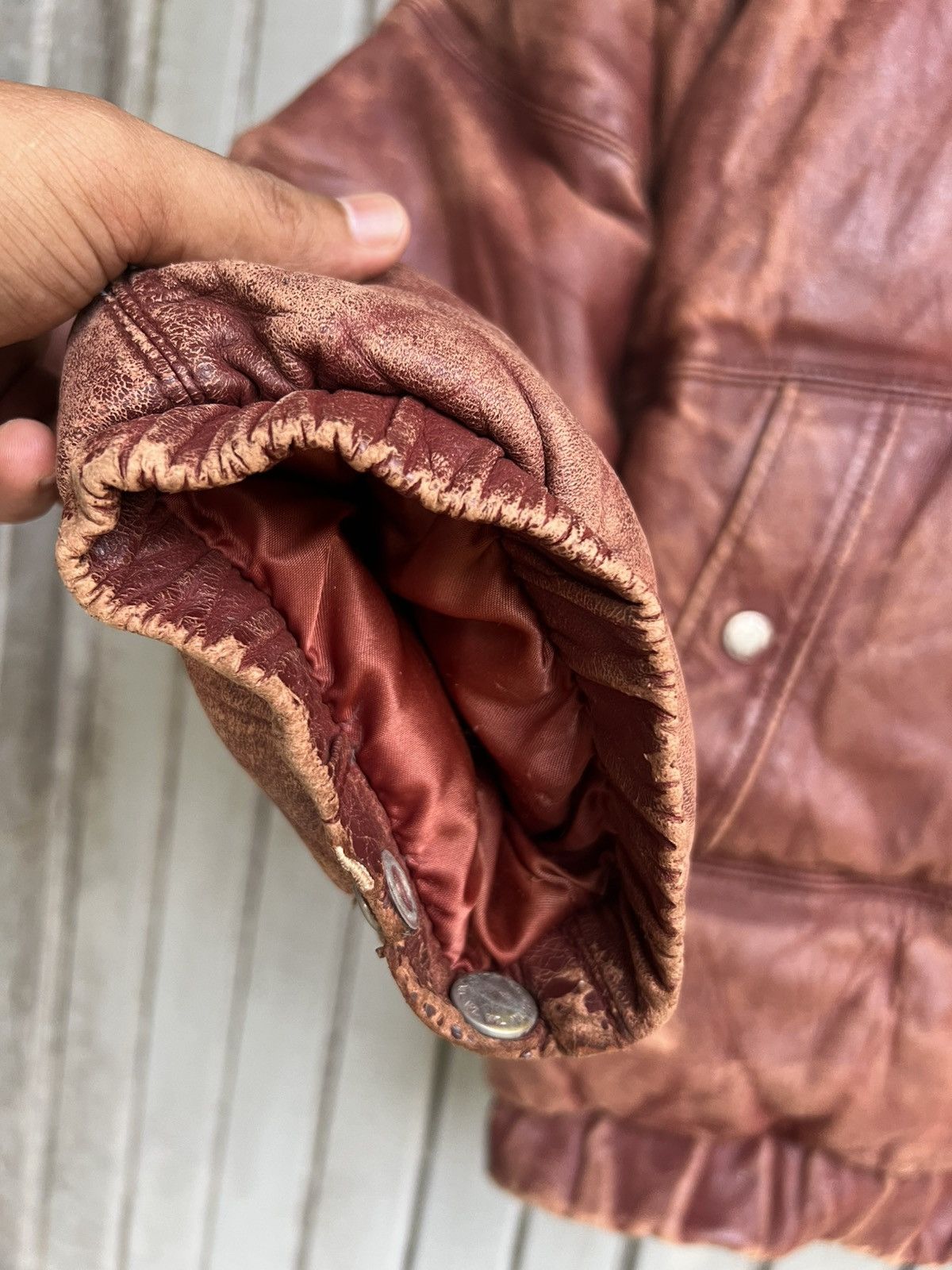 Japanese Brand × Vintage Vtg sp brand by wood lander leather jacket Size US L / EU 52-54 / 3 - 8 Thumbnail