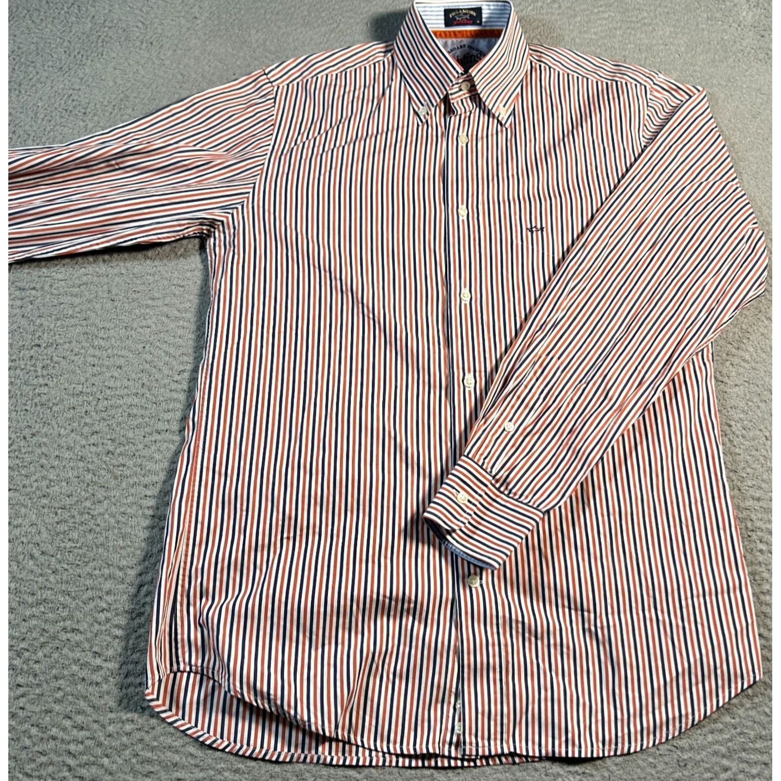 Paul & Shark Paul & Shark Yachting Shirt Mens Medium Striped Long Sleeve Button Up Pocket Embroidered Logo Multicolor Cotton Linen Size US M / EU 48-50 / 2 - 2 Thumbnail