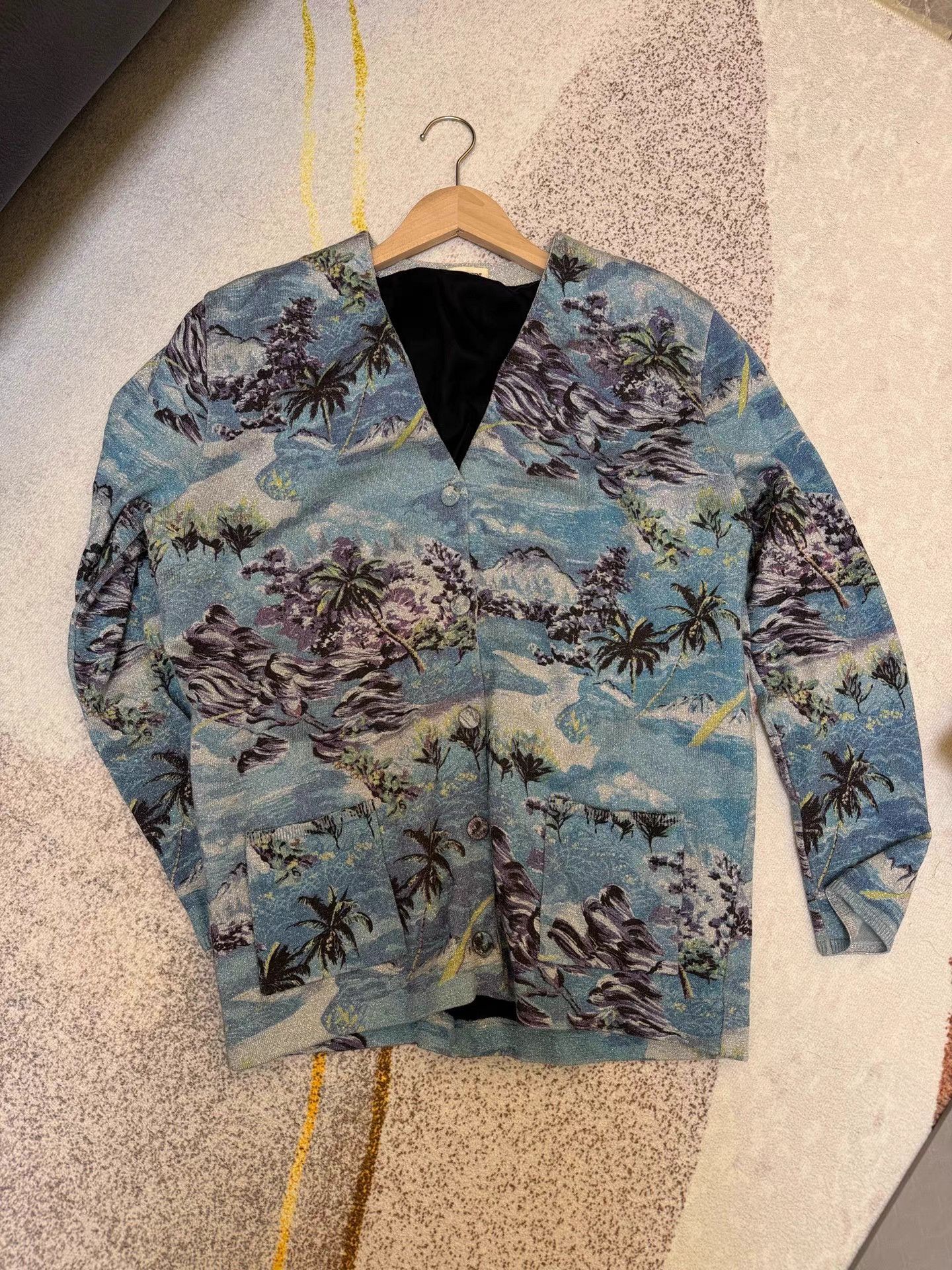 Saint Laurent Paris Saint Laurent Paris Wave Pattern Cardigan K6 Size US M / EU 48-50 / 2 - 1 Thumbnail