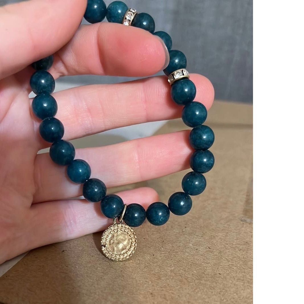 Other Agate Jasper Elastic Stone Bracelet with Charm Size ONE SIZE - 2 Thumbnail
