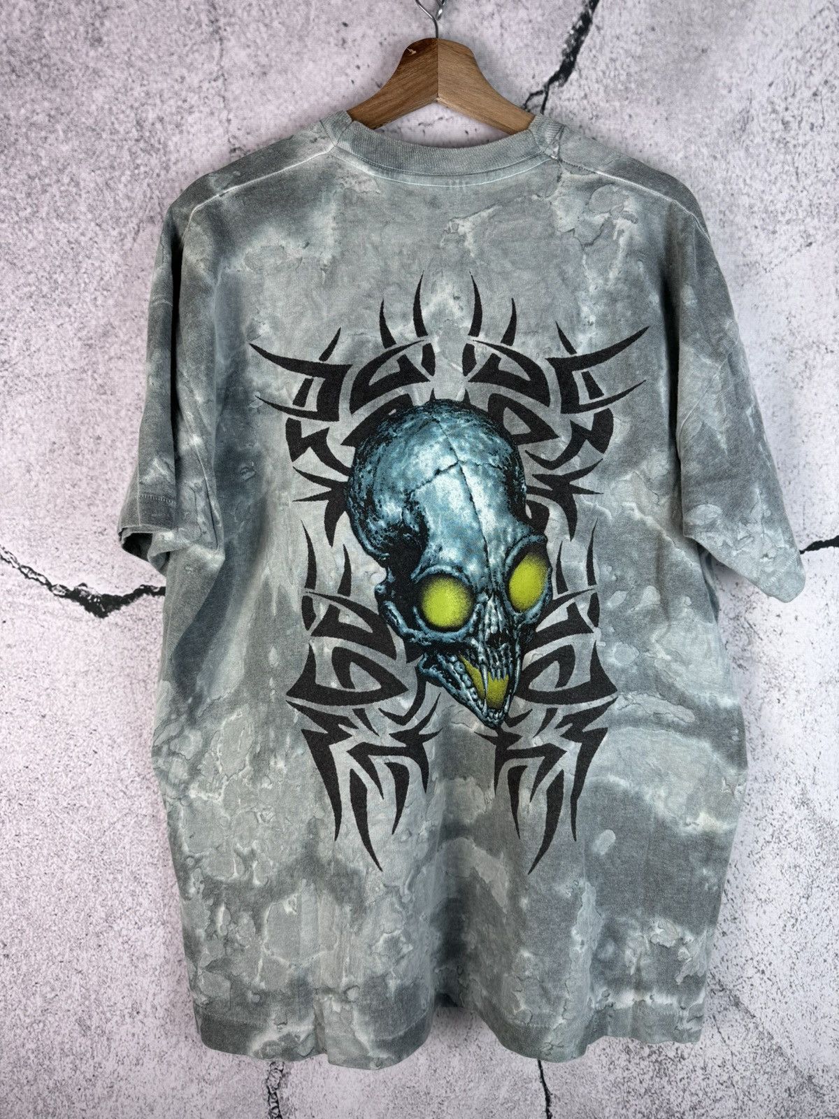 Japanese Brand Japanese Vintage Tie Dye Smoke Skull Tee affliction style Size US XXL / EU 58 / 5 - 1 Thumbnail