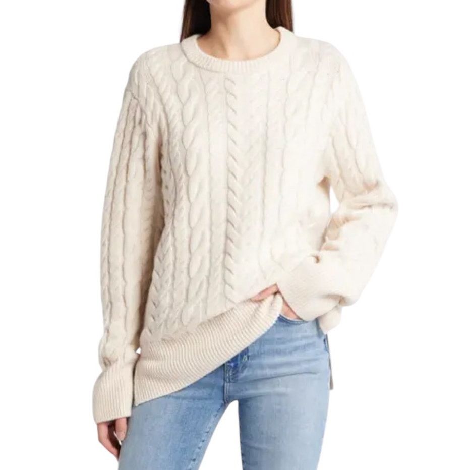 Other Grey Ven White Wool Cashmere Crew Neck Long Sleeve Sweater Size XS / US 0-2 / IT 36-38 - 1 Thumbnail