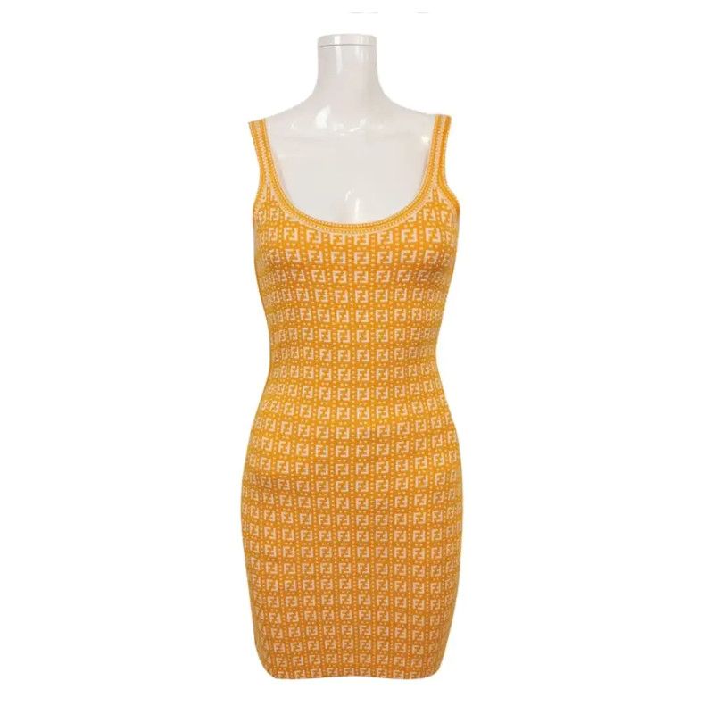 Fendi Fendi Colorful Embroidered Logo Dress 0089 Size M / US 6-8 / IT 42-44 - 1 Thumbnail