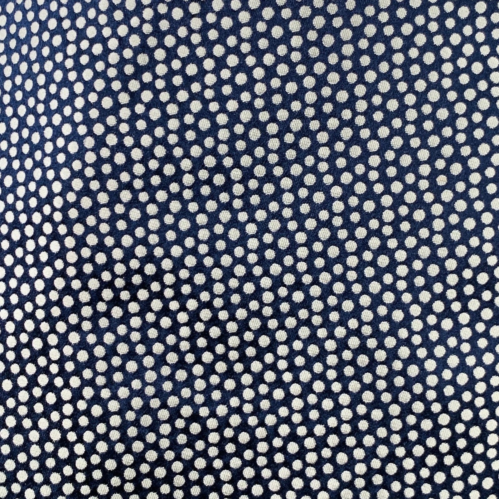 Other PAUW Size L Navy Cream Silk Dots Pleated Skirt Size 34" / US 12 / IT 48 - 2 Thumbnail